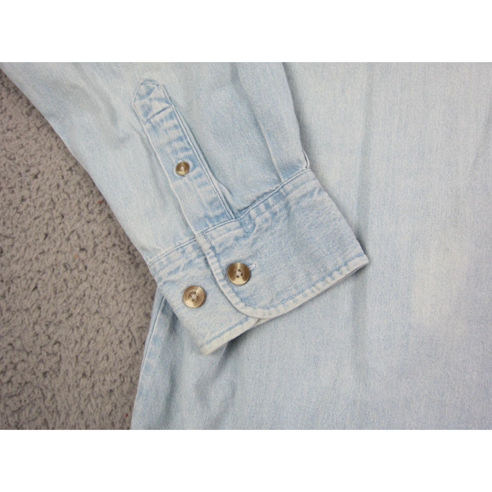 Denime VINTAGE Starz Shirt Mens XL Blue Denim Button-Up 90s Western TV Movie Collared Long Sleeve Shirt Men Size US XL / EU 56 / 4 - 4 Thumbnail