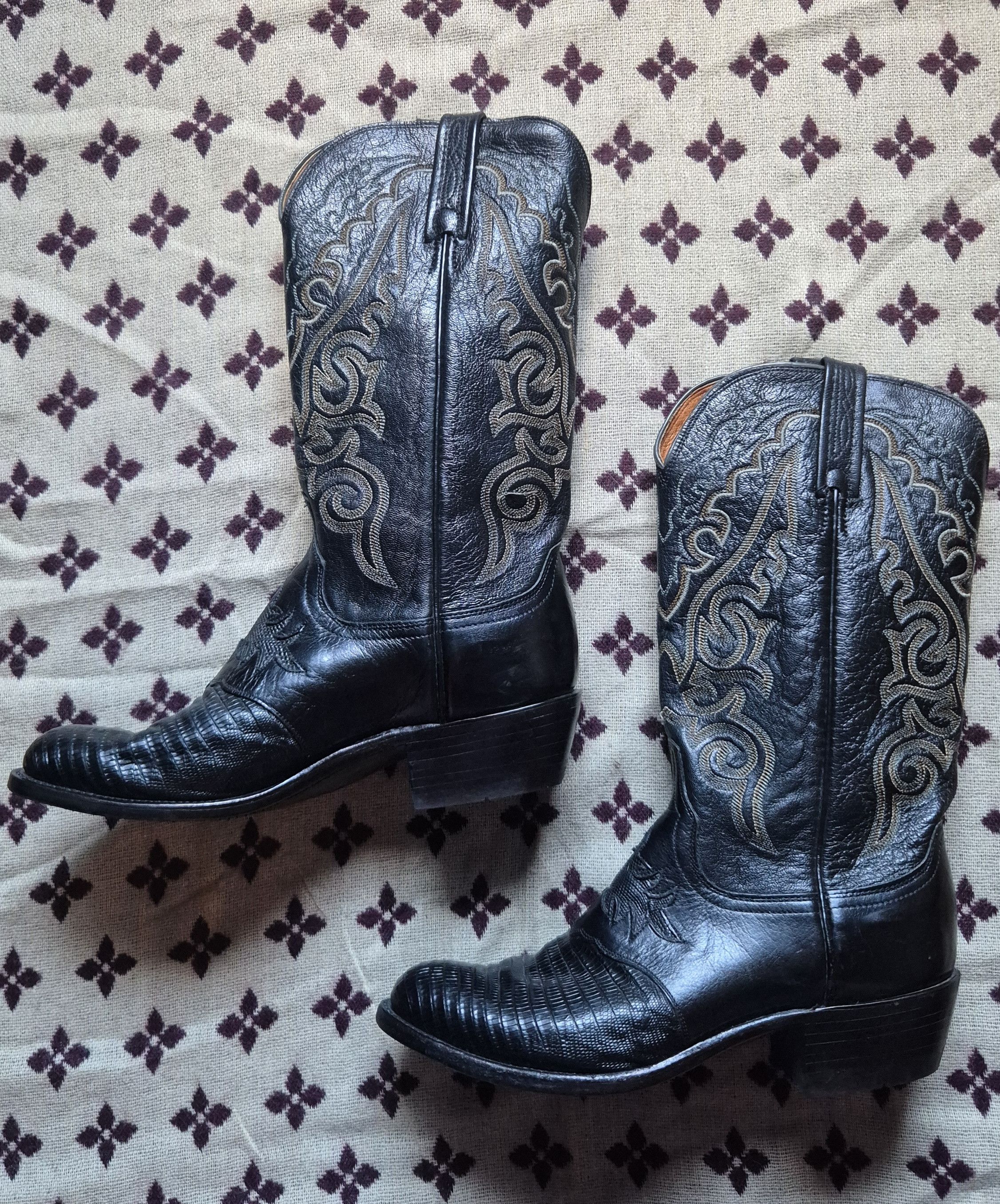 Lucchese Lucchese Teju Lizard Boots (Black) Size US 8 / EU 41 - 3 Thumbnail