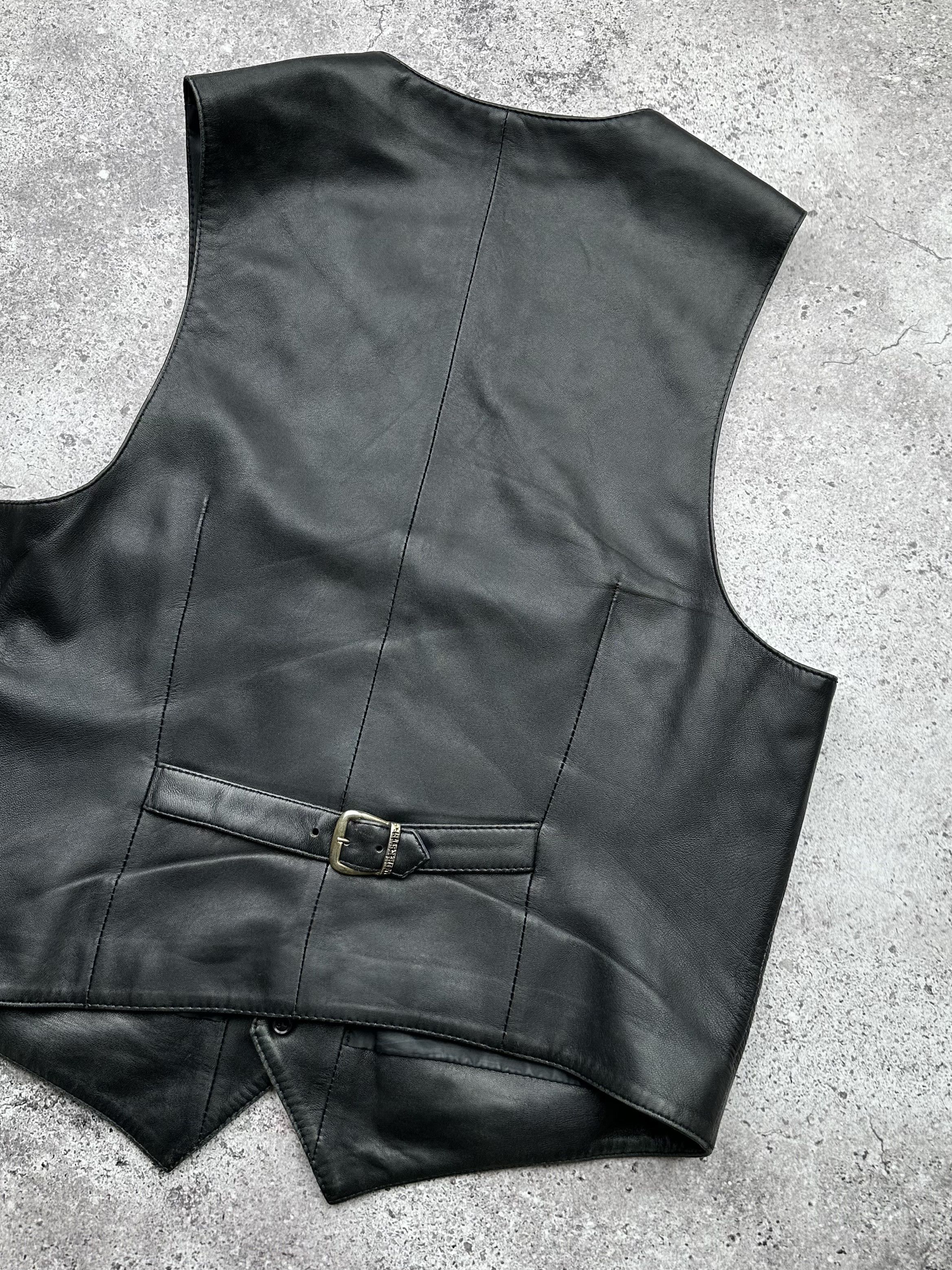Japanese Brand Vintage Leather Vest C548(V70)(E8) Size US S / EU 44-46 / 1 - 6 Thumbnail