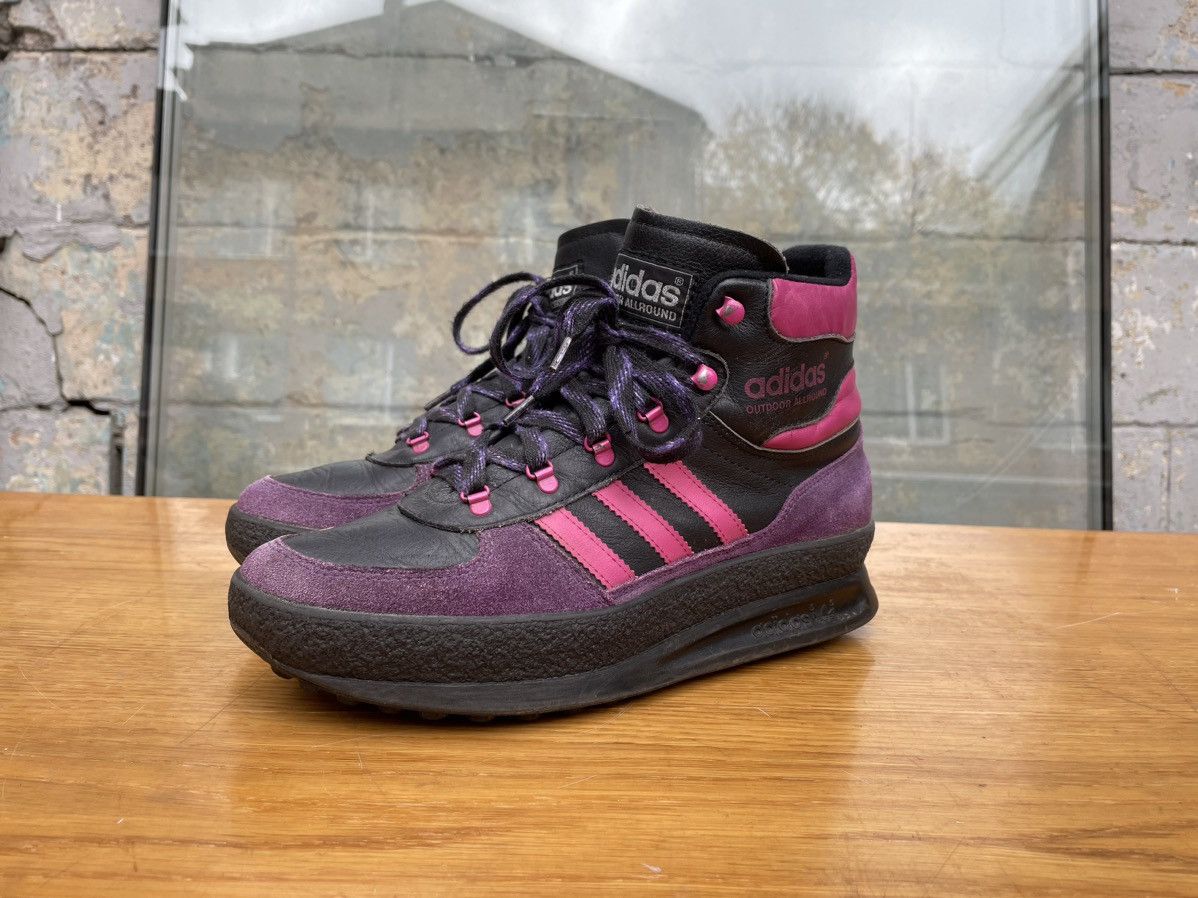 Adidas × Vintage Rare Vintage Adidas 90s Boots Leather Pink Black Size US 7.5 / EU 40-41 - 2 Thumbnail