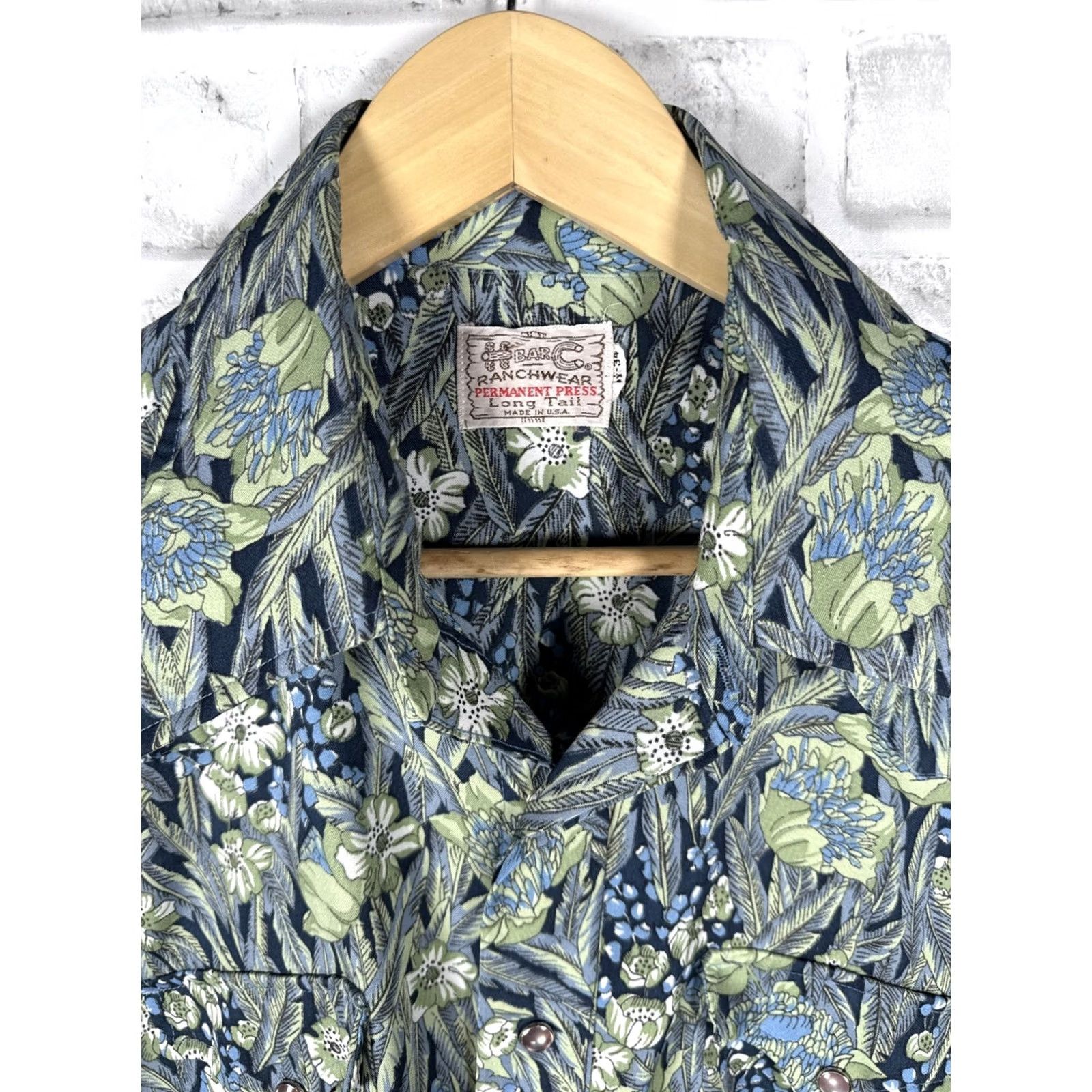 Vintage VINTAGE H Bar C Ranchwear Western Shirt Pearl Snap Hippie Floral Mens 16.5/34 USA Size US L / EU 52-54 / 3 - 2 Thumbnail