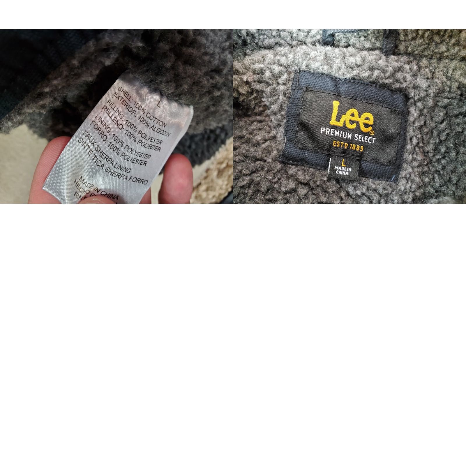 Lee Lee Vest Mens Large Black Jacket Sherpa Fleece Duck Canvas Workwear Outdoor Coat Size US L / EU 52-54 / 3 - 8 Thumbnail