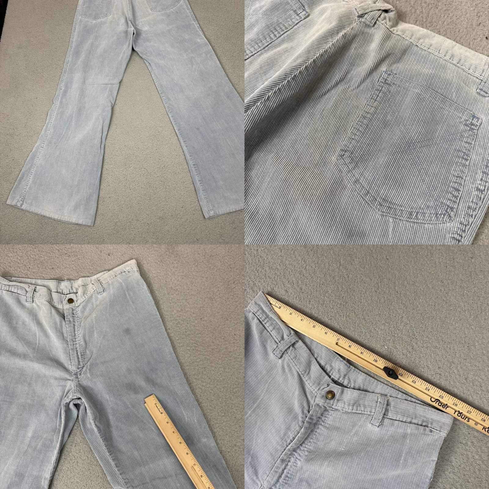Bell VINTAGE Tobias Pants Adult 32 Blue Corduroy Bell Bottoms Trousers High Waisted Size US 32 / EU 48 - 8 Thumbnail