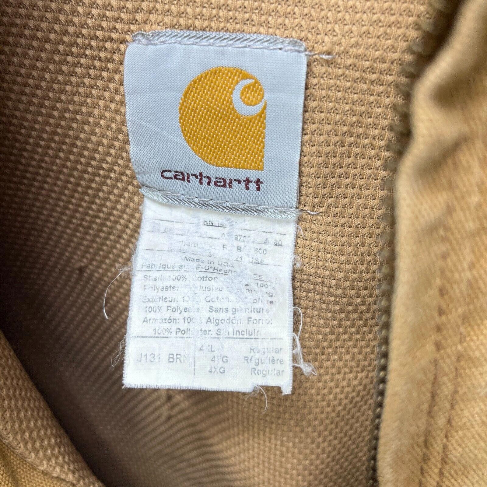 Carhartt Vintage 90s Carhartt Zip up Hooded Jacket 4XL J131 Brown Size US XXL / EU 58 / 5 - 4 Thumbnail