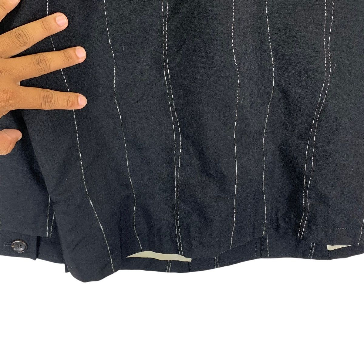 VINTAGE WORKSHOP YOHJI YAMAMOTO STRIPE BLACK ZIPPER JACKET
