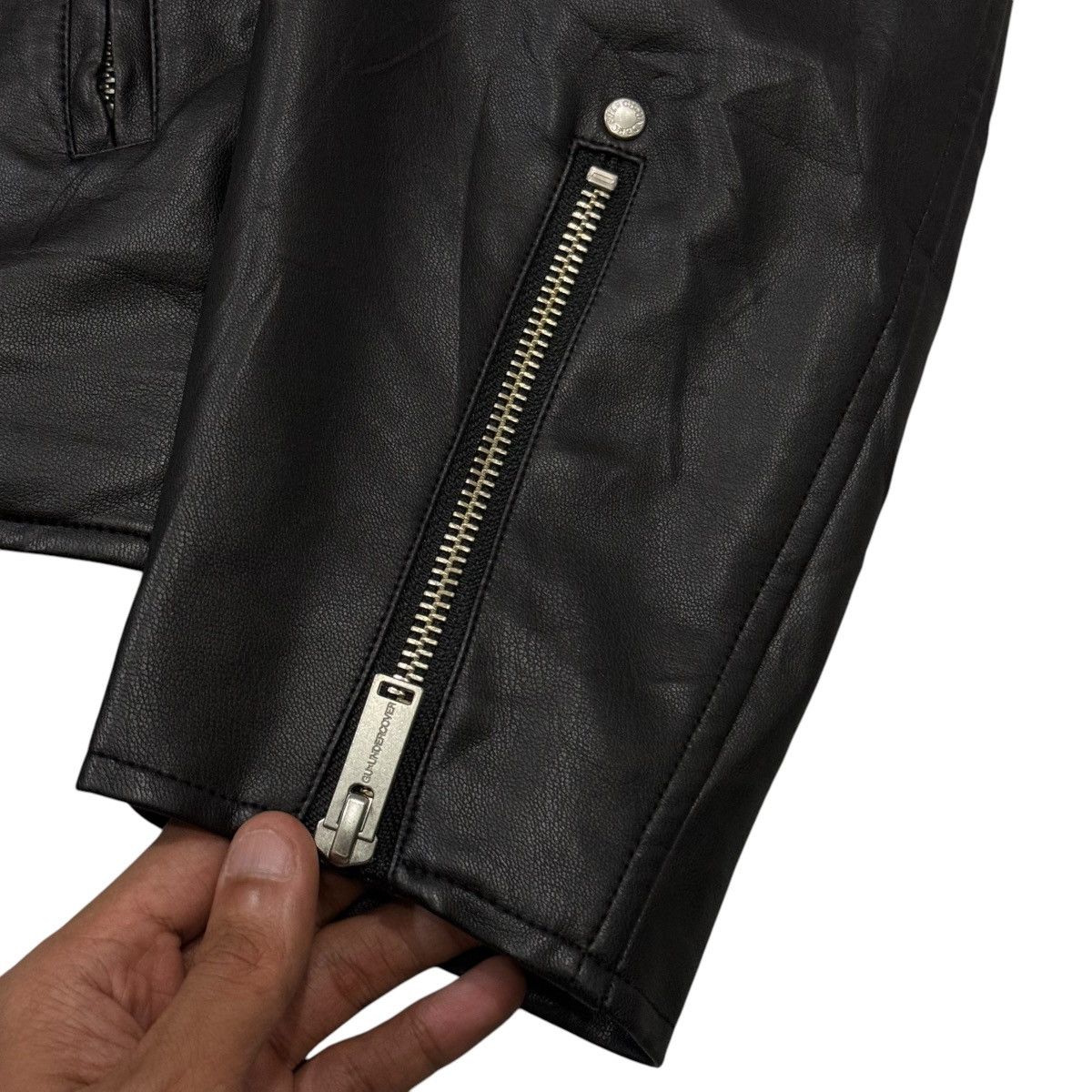 Undercover Vintage Undercover X GU Double Collar Faux Leather Jacket Size US M / EU 48-50 / 2 - 10 Thumbnail