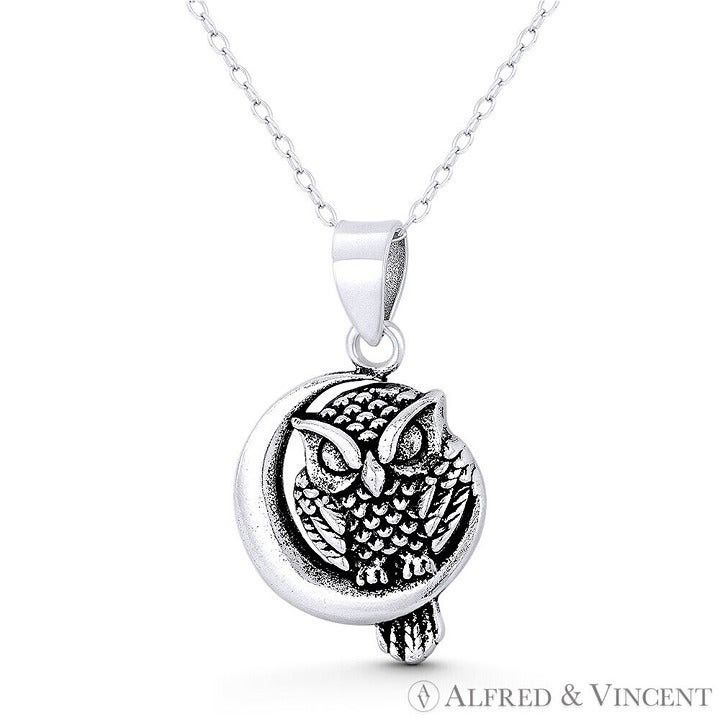 Other Perched Owl on Crescent Moon Charm Pendant Size ONE SIZE - 1 Preview