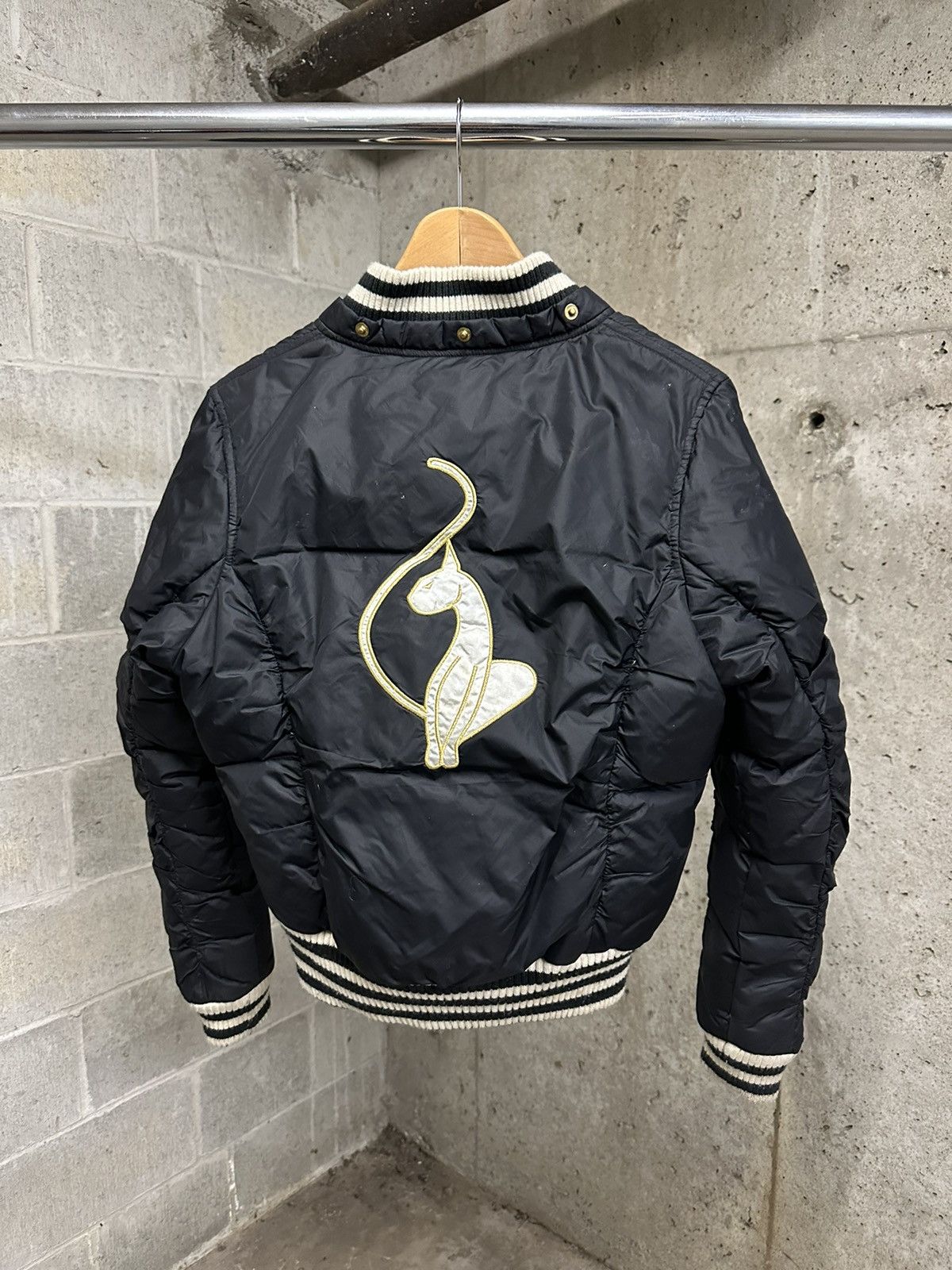 image of Crazy Baby Phat Phat Farm Down Puffer Varsity in Black, Women's (Size Medium)