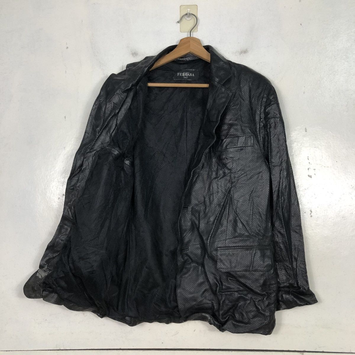 Japanese Brand Vintage Leather Jacket Ferrara Italy Issey Miyake Size US M / EU 48-50 / 2 - 13 Thumbnail