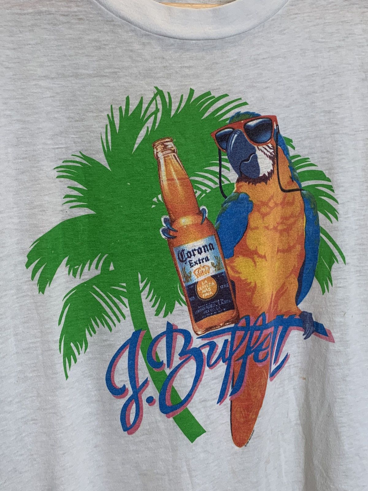 Band Tees × Vintage *RARE* VTG 1986 Jimmy Buffett Corona Coral Reefer Band Shirt Size US L / EU 52-54 / 3 - 3 Thumbnail
