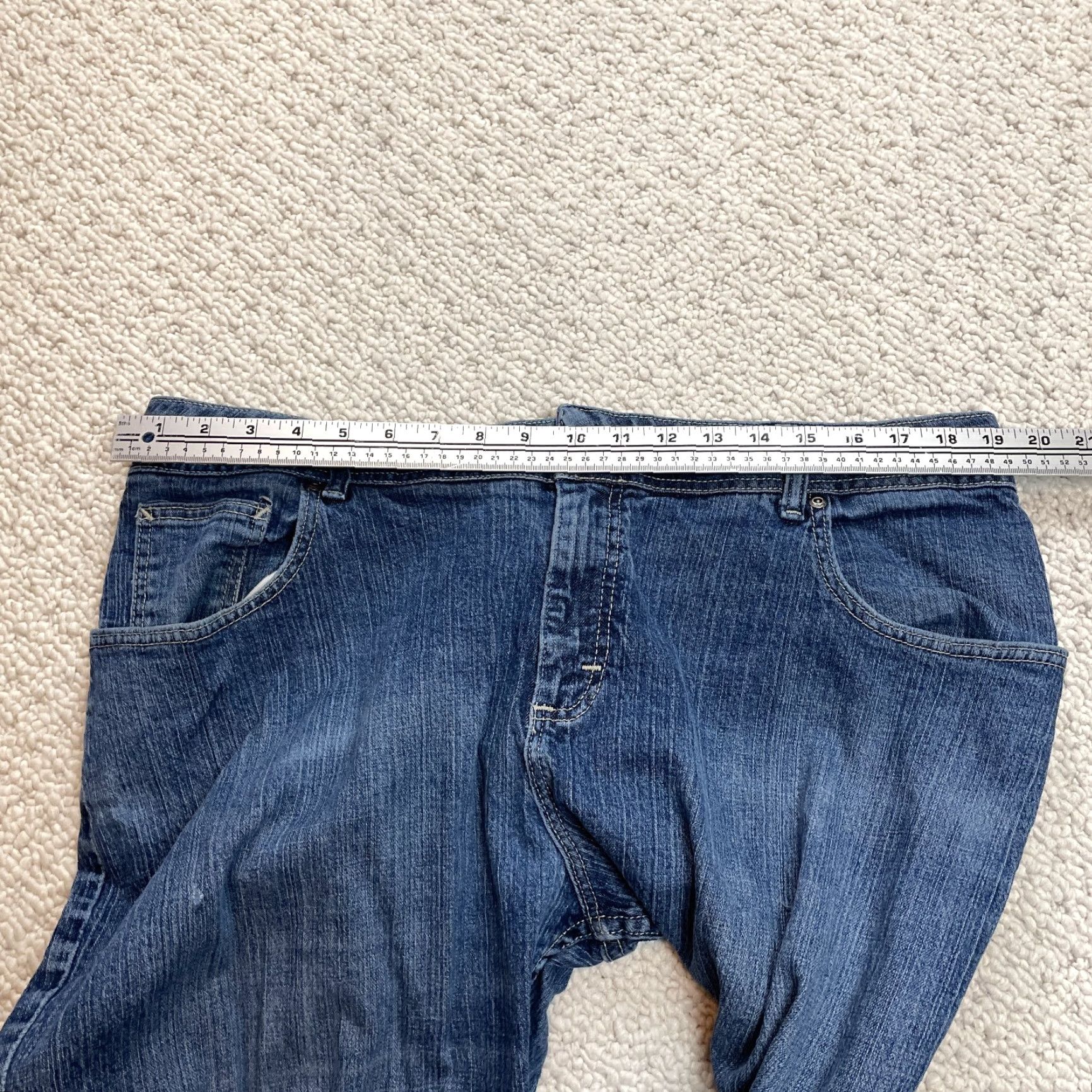 Lee Lee Jeans Womens 20 WP Blue Denim Straight High Rise 38x28 Zip 5-Pocket Comfort Size 38" / US 16 / IT 52 - 5 Thumbnail