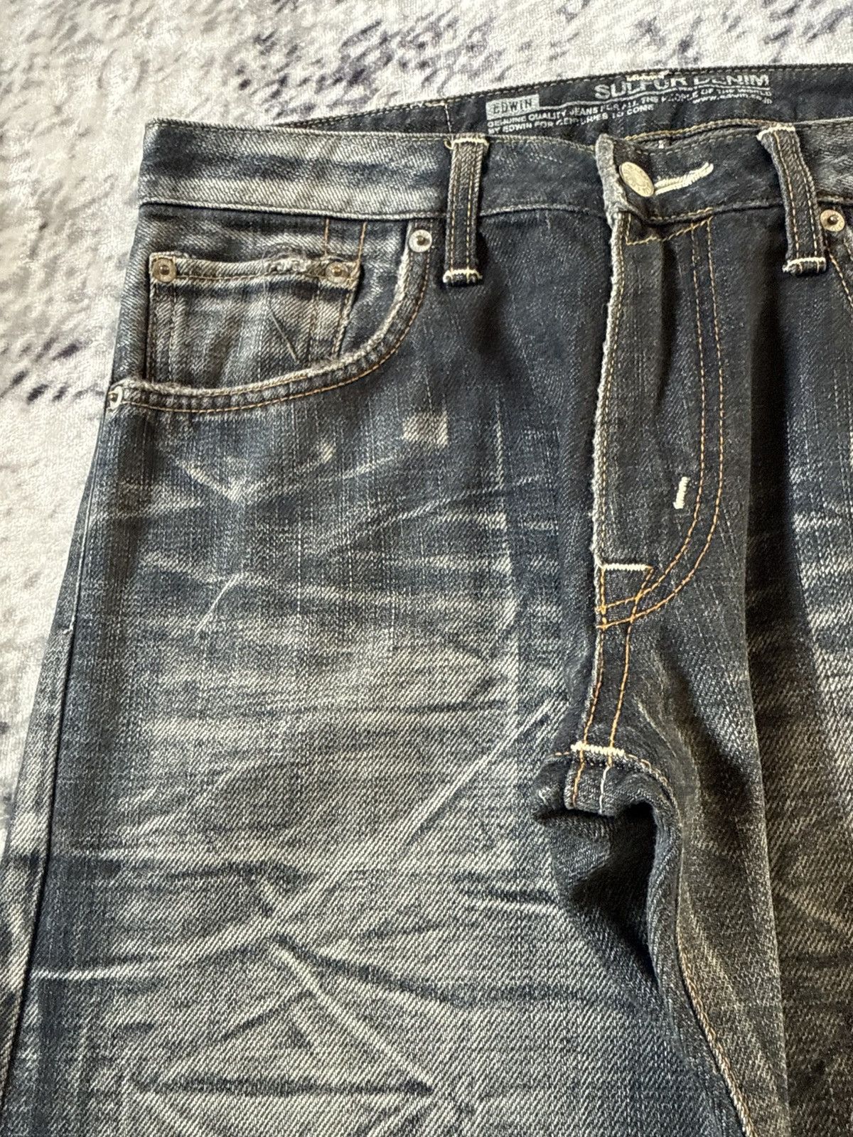 Edwin Edwin 502 Sulfur Denim Shadow Wash Jeans Size US 30 / EU 46 - 10 Thumbnail