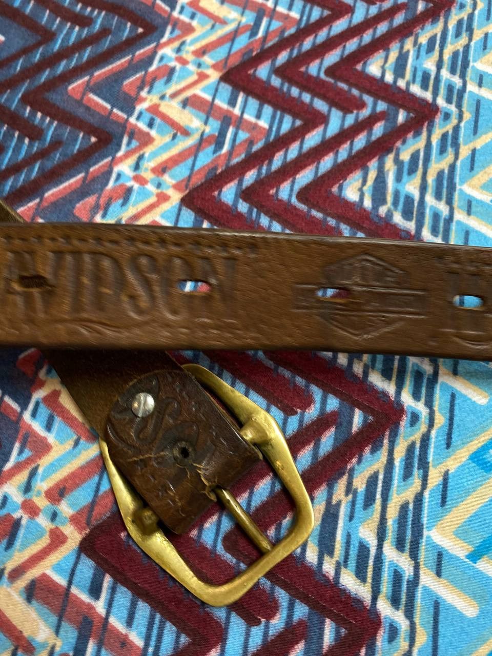 Harley Davidson Belt brown Vintage Harley Davidson Streetwear Y2K Size ONE SIZE - 9 Thumbnail