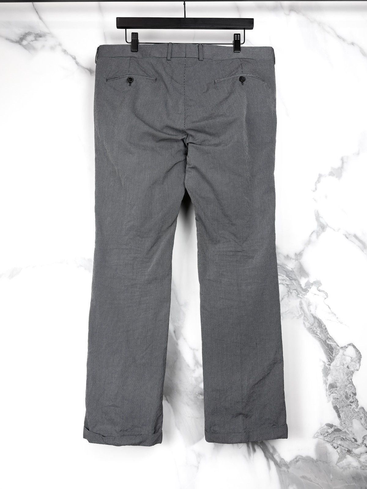 Gucci Gucci Tom Ford Vintage Cuffed Pinstripe Trousers Pants Gray Size US 34 / EU 50 - 2 Thumbnail