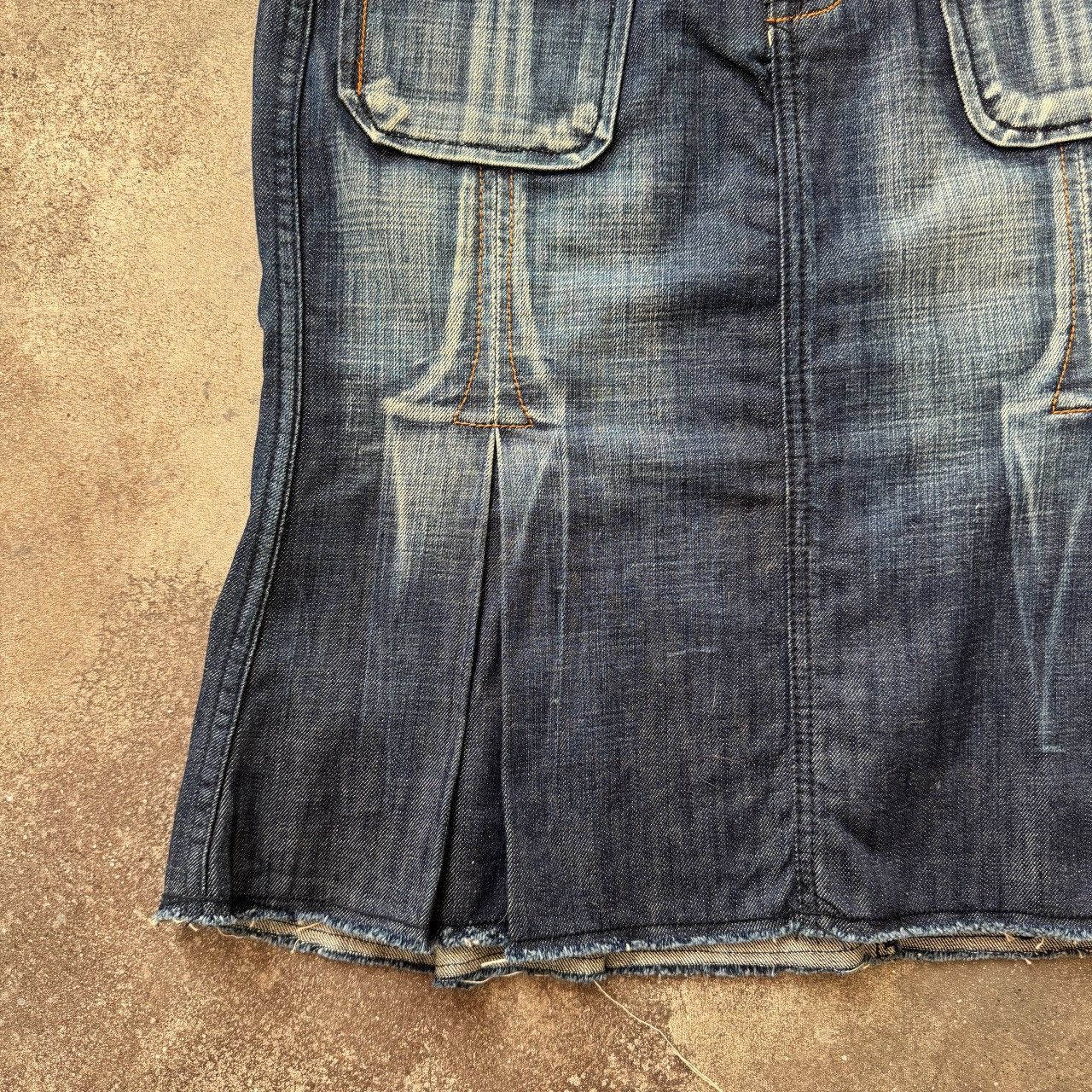 20471120 Diesel Style Vintage Y2K Washed Denim Skirt Size 28" / US 6 / IT 42 - 6 Thumbnail