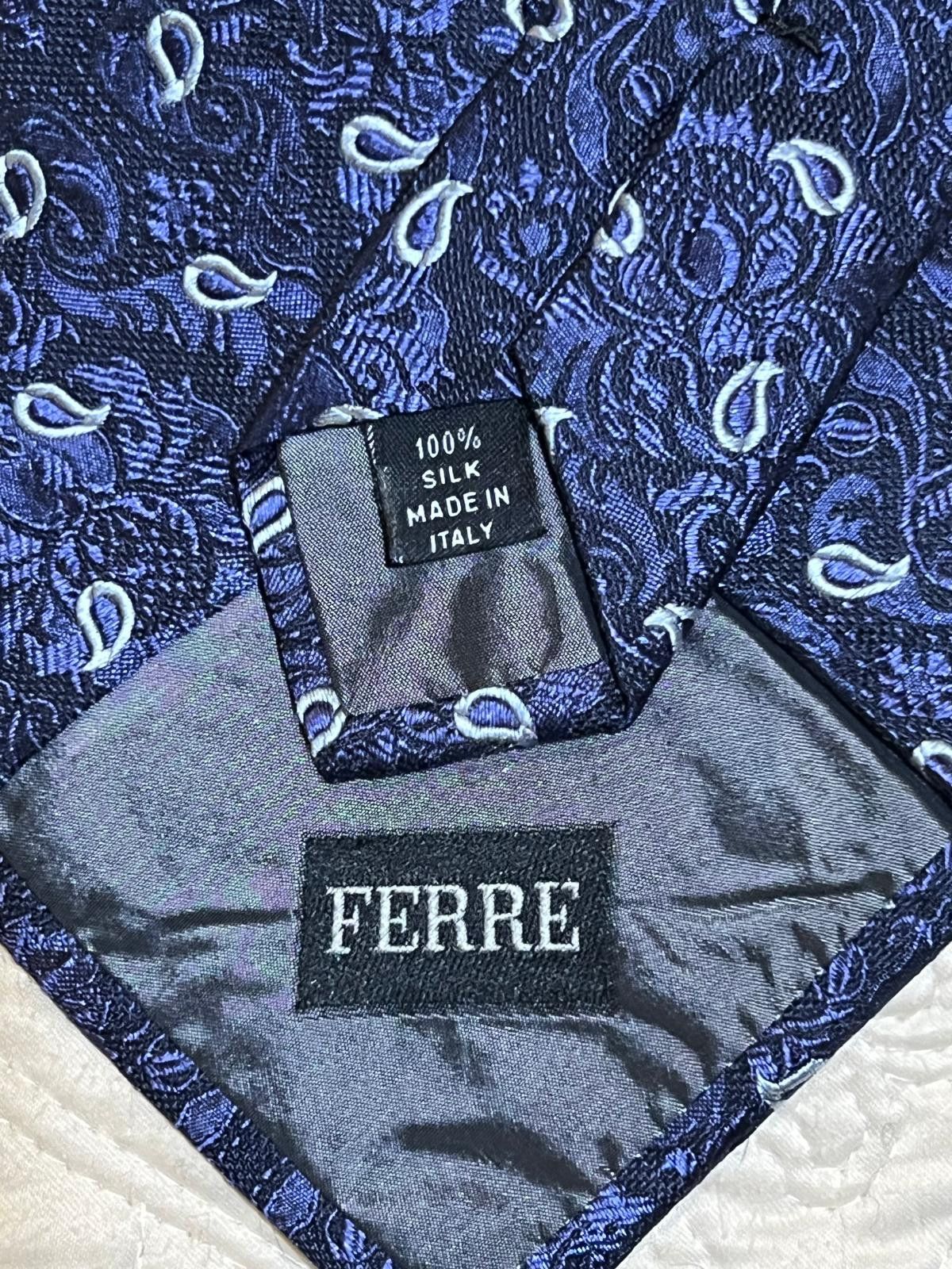Ferre Ferre exclusive long silk tie made in Italy Size ONE SIZE - 3 Thumbnail