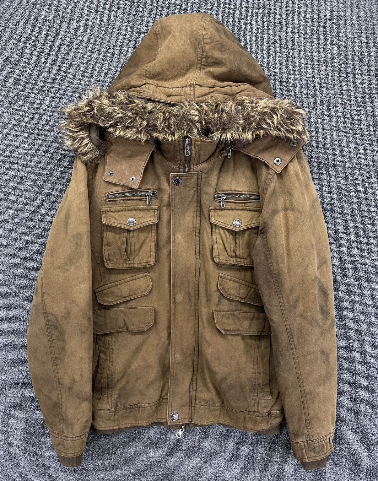 In The Attic Vintage In The Attic Punk Style Fur Hoodie Zip Up Jacket Size L / US 10 / IT 46 - 1 Thumbnail