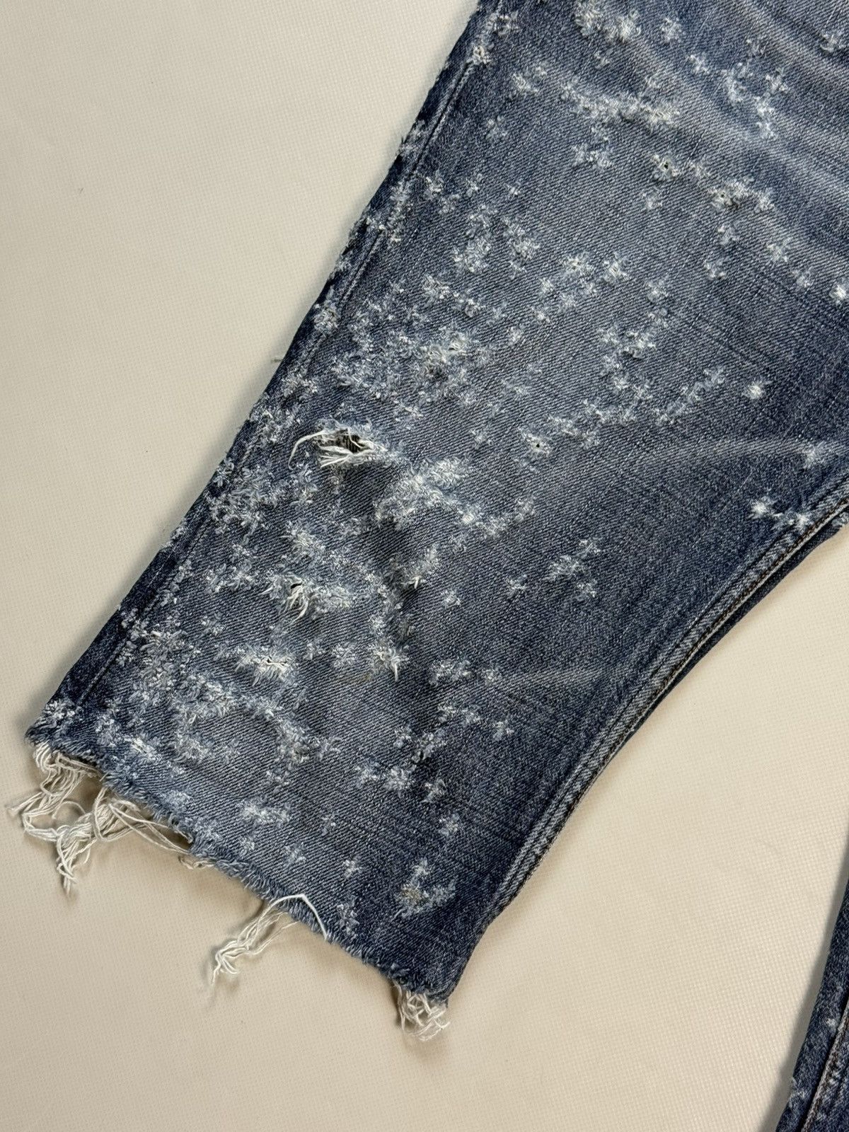 W&LT Walter Van Beirendonck Distressed Cut Off Denim Shorts Jeans Size US 31 - 7 Thumbnail