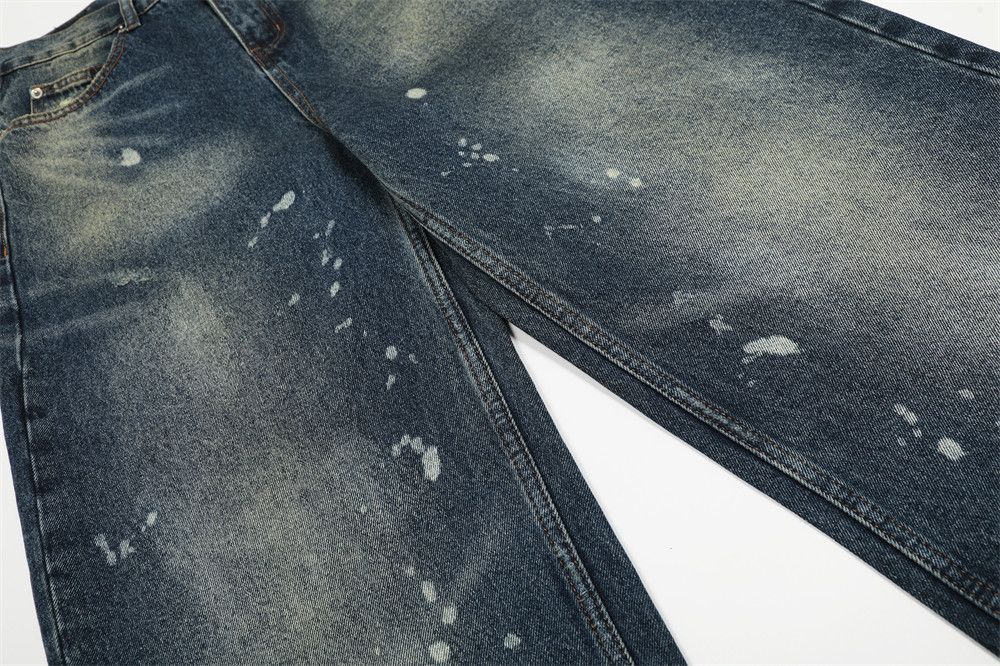 Vintage Men's loose washed punk ink-splashed distressed jeans Size US 32 / EU 48 - 4 Thumbnail