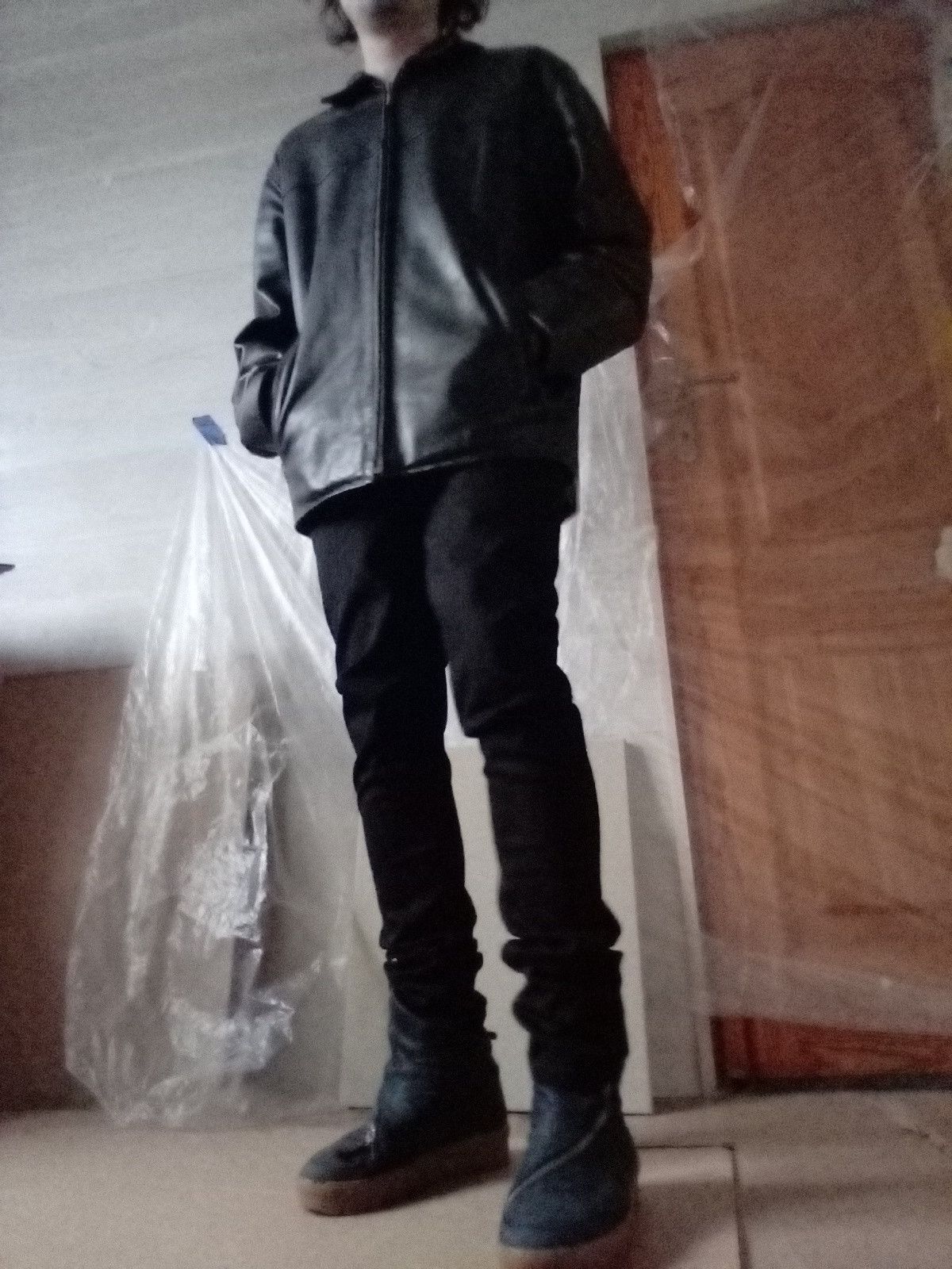 Dirk Bikkembergs Leather Pocket Pants BIKK Skinny Stacked Premium Denim goth Size US 31 - 14 Thumbnail