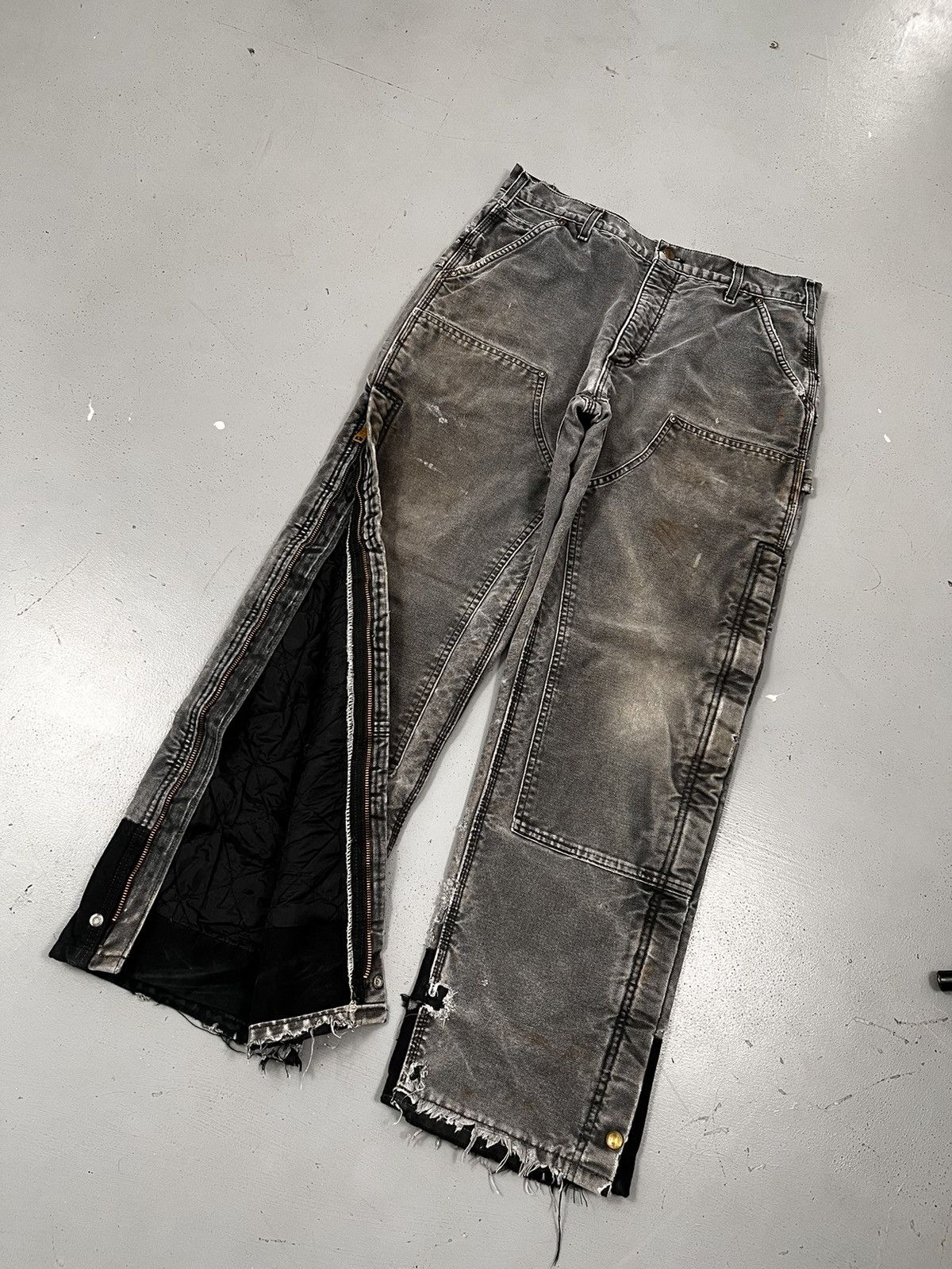 Vintage Crazy Sun faded Carhartt B194 BLK quilted double knee Grailed