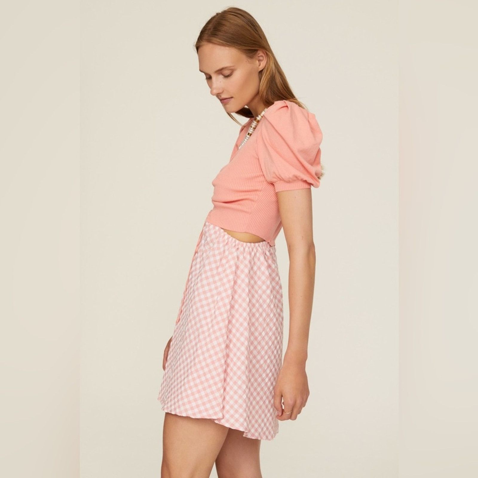 Hutch Louna Pink Colorblock Mini Dress (Gently Used) (item #070) Size L / US 10 / IT 46 - 5 Thumbnail