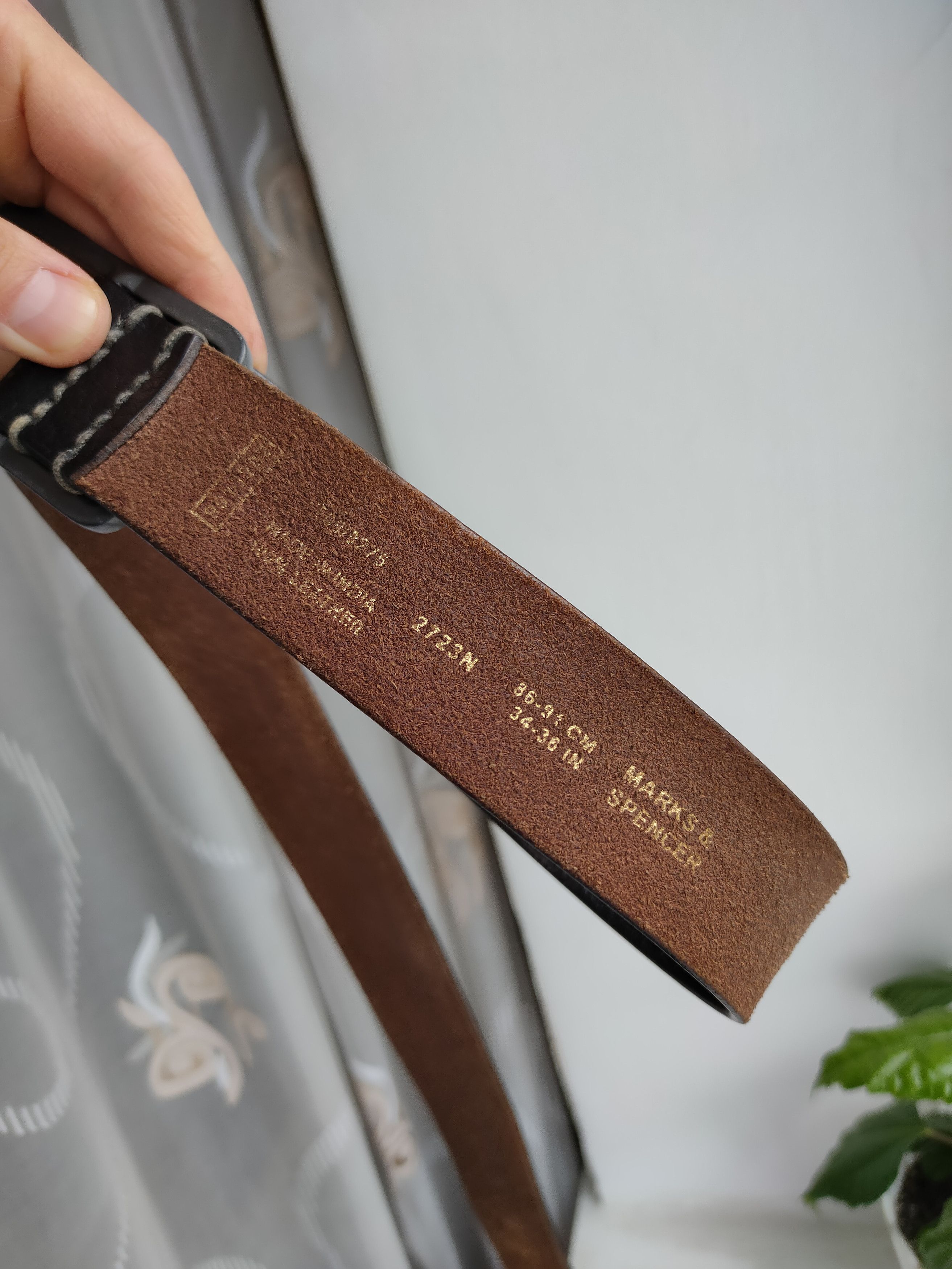 Marks & Spencer Marks Spencer Leather Belt Men's Leather Belt Buckle Size ONE SIZE - 5 Thumbnail