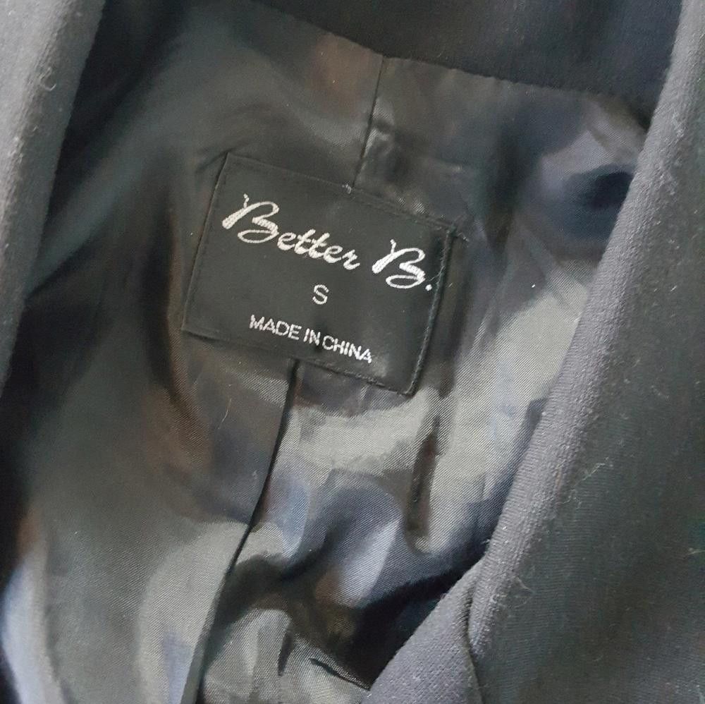 Designer Black Business BB. Dressy Blazer Long Sleeve Size S / US 4 / IT 40 - 3 Thumbnail