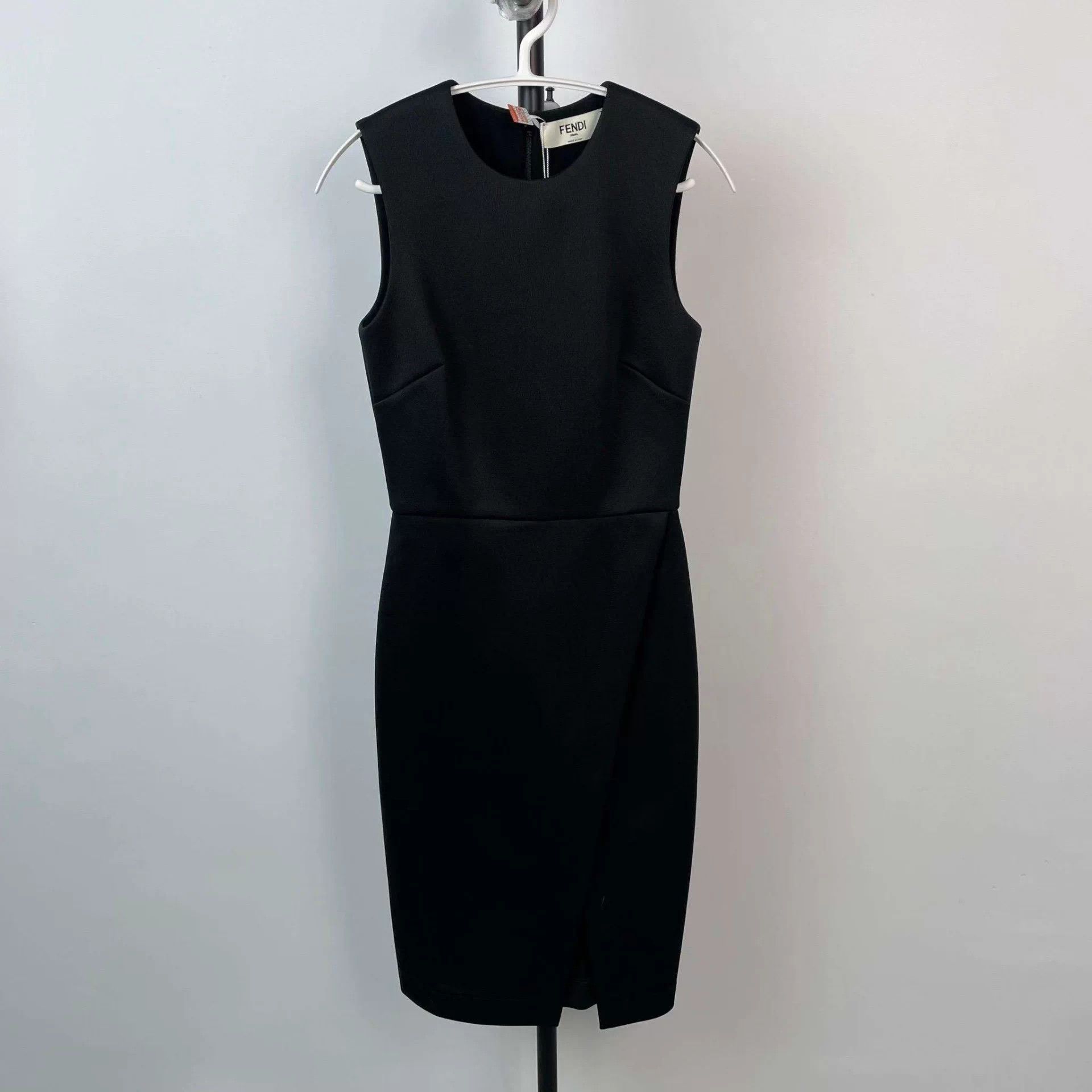 green emerald velvet dress Fendi Tan Wool Ruffle Dress – Labellov main image 1