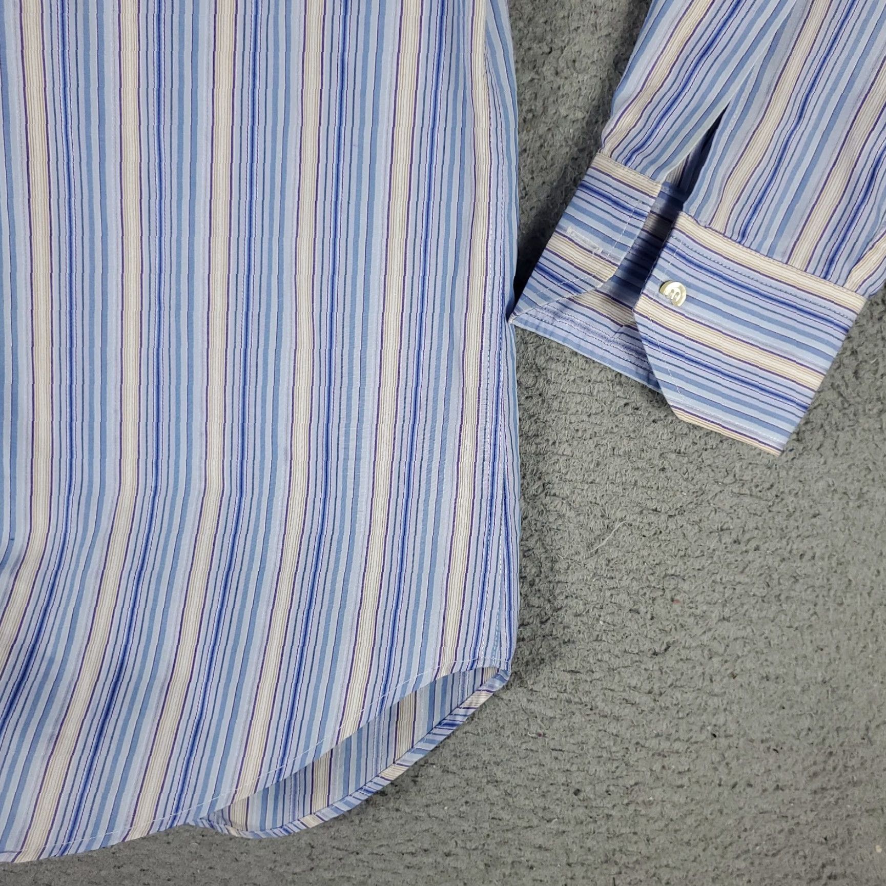 Etro ETRO Button-Up Shirt Mens Size 41 Blue Striped Made in Italy Long Sleeve Regular Fit Size US L / EU 52-54 / 3 - 4 Thumbnail