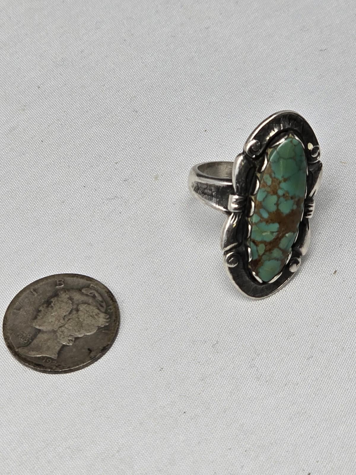Billionaire Boys Club Vtg Bells Trading Post Sterling Silver Turquoise Ring Size 6 Size ONE SIZE - 7 Thumbnail