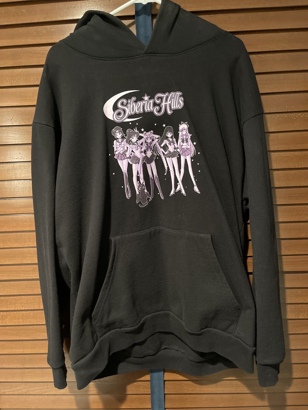 image of Siberia Hills Sailor Moon Hoodie in Black, Men's (Size XL)