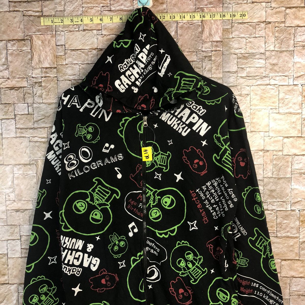 Anime × Cartoon Network × Japanese Brand CaChapin & Mukku Bakogaki anima fullprint Black Hoodie #A170 Size US L / EU 52-54 / 3 - 2 Thumbnail