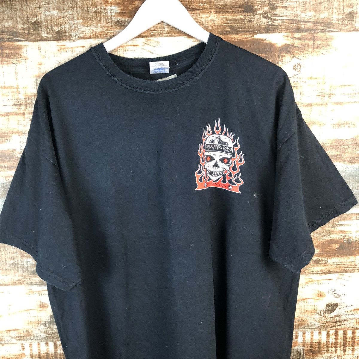 Vintage Badlands skull Dark Blue T-Shirt #A2594 Size US XL / EU 56 / 4 - 9 Thumbnail