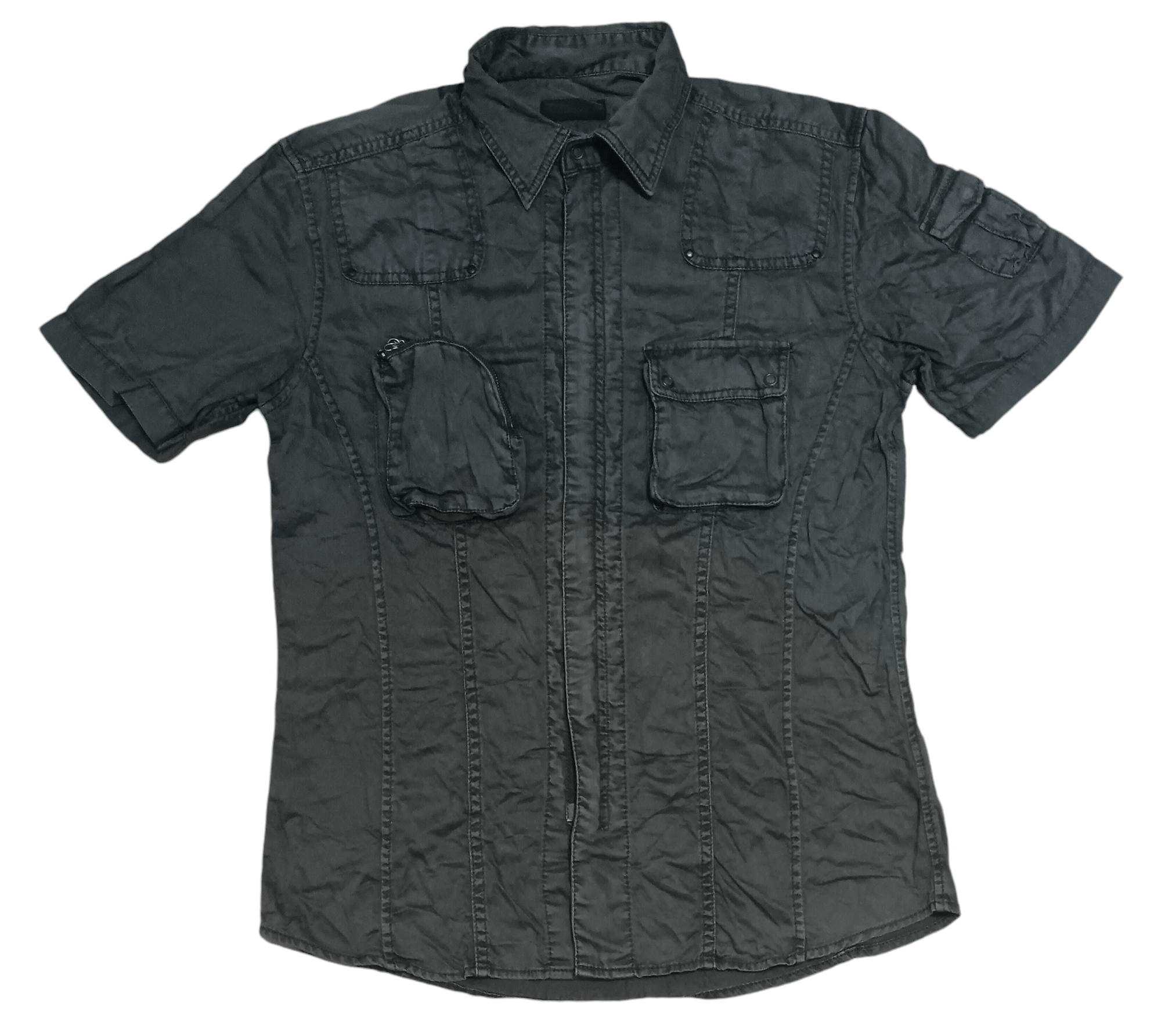 Tete Homme TETE HOMME MILITARY INSPIRED DESIGN ZIPPER SHIRT Size US M / EU 48-50 / 2 - 1 Thumbnail