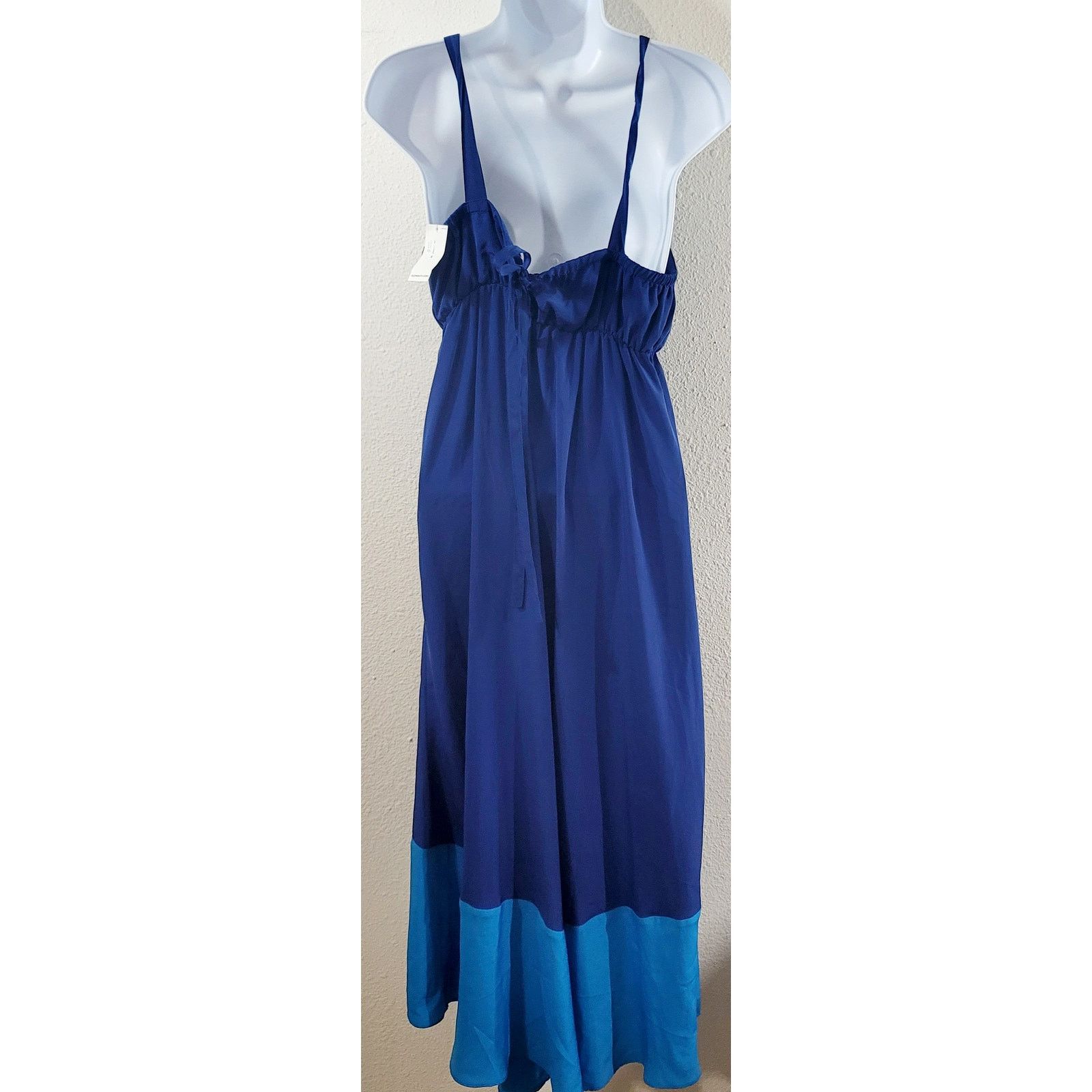 Old Navy Old Navy Blue Color Block Key Hole Halter Dress Small NWT Size S / US 4 / IT 40 - 4 Thumbnail