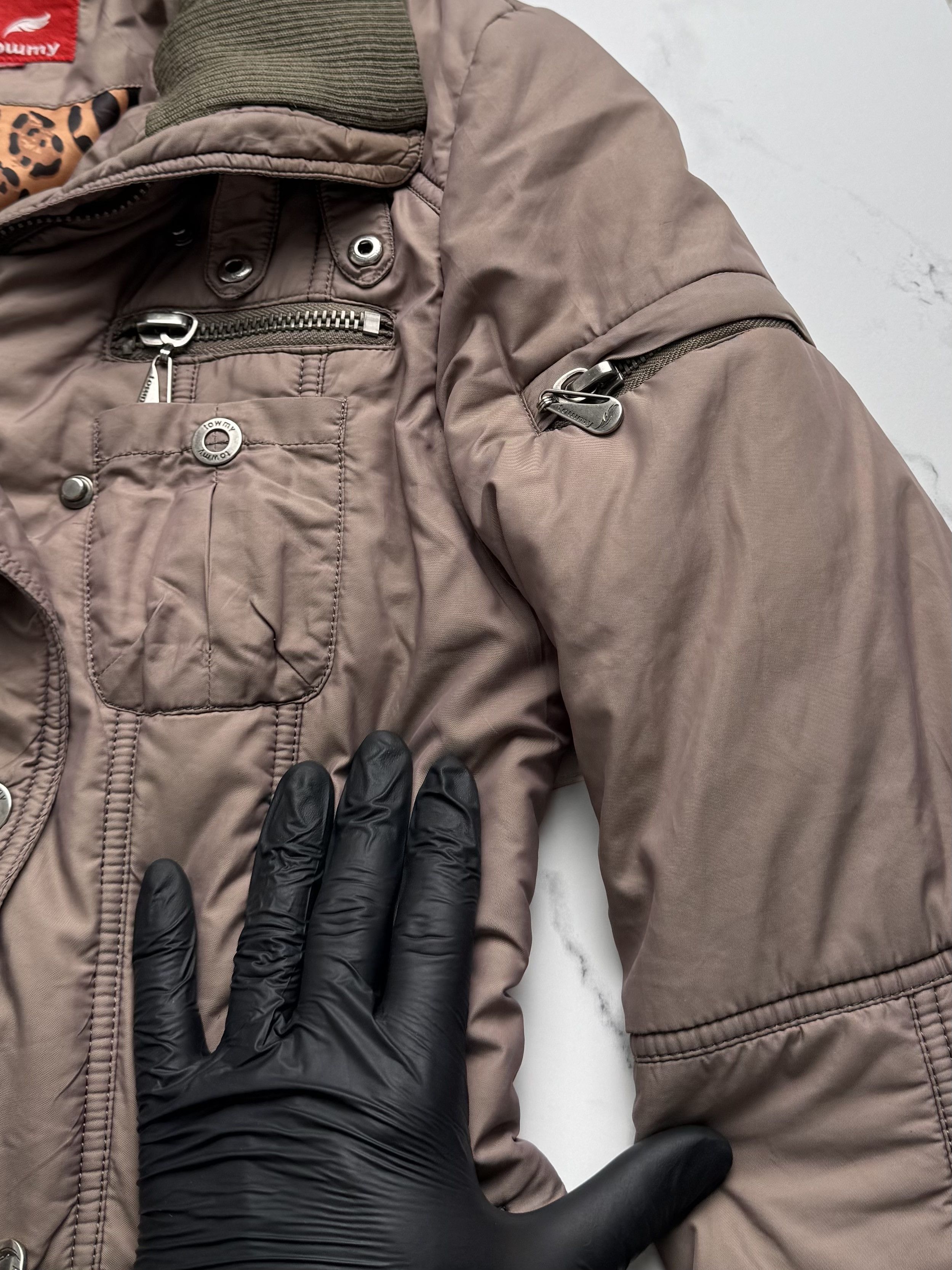 Vintage Beige Utility Jacket Women Moto Biker Y2K Buckle Coat Retro Size M / US 6-8 / IT 42-44 - 7 Thumbnail