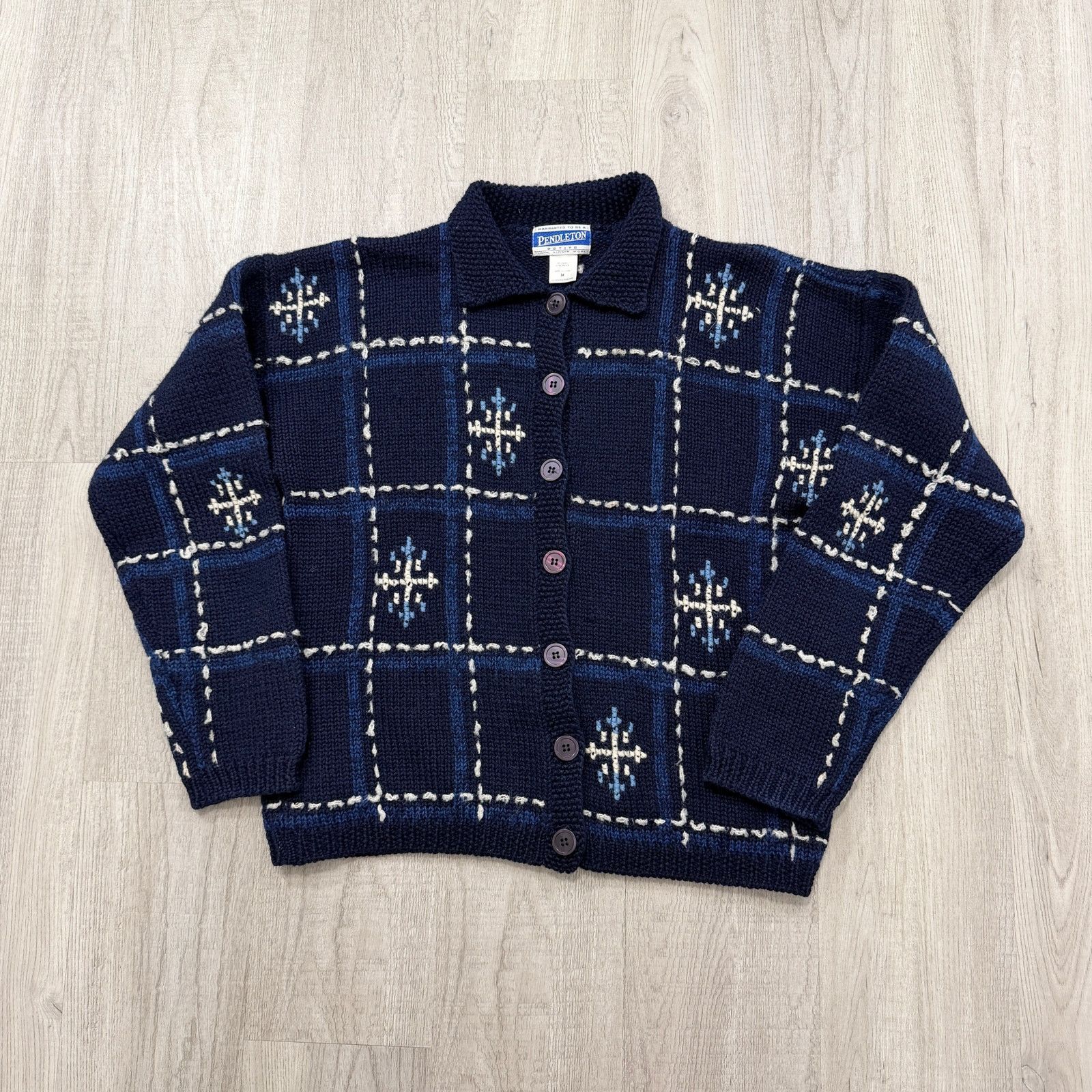 Pendleton Pendleton Knockabouts Cardigan Sweater Women's Medium Blue Size M / US 6-8 / IT 42-44 - 1 Thumbnail