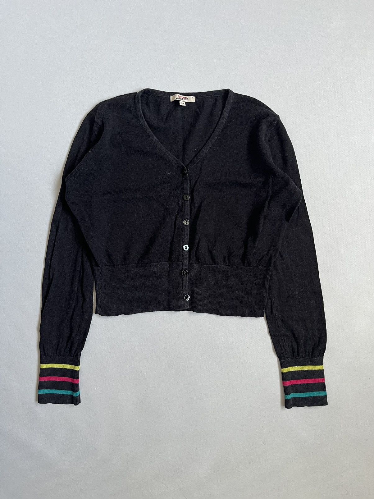 Jean Paul Gaultier JEAN PAUL GAULTIER JPG Junior Women Black Cropped Cardigan Size S / US 4 / IT 40 - 1 Thumbnail