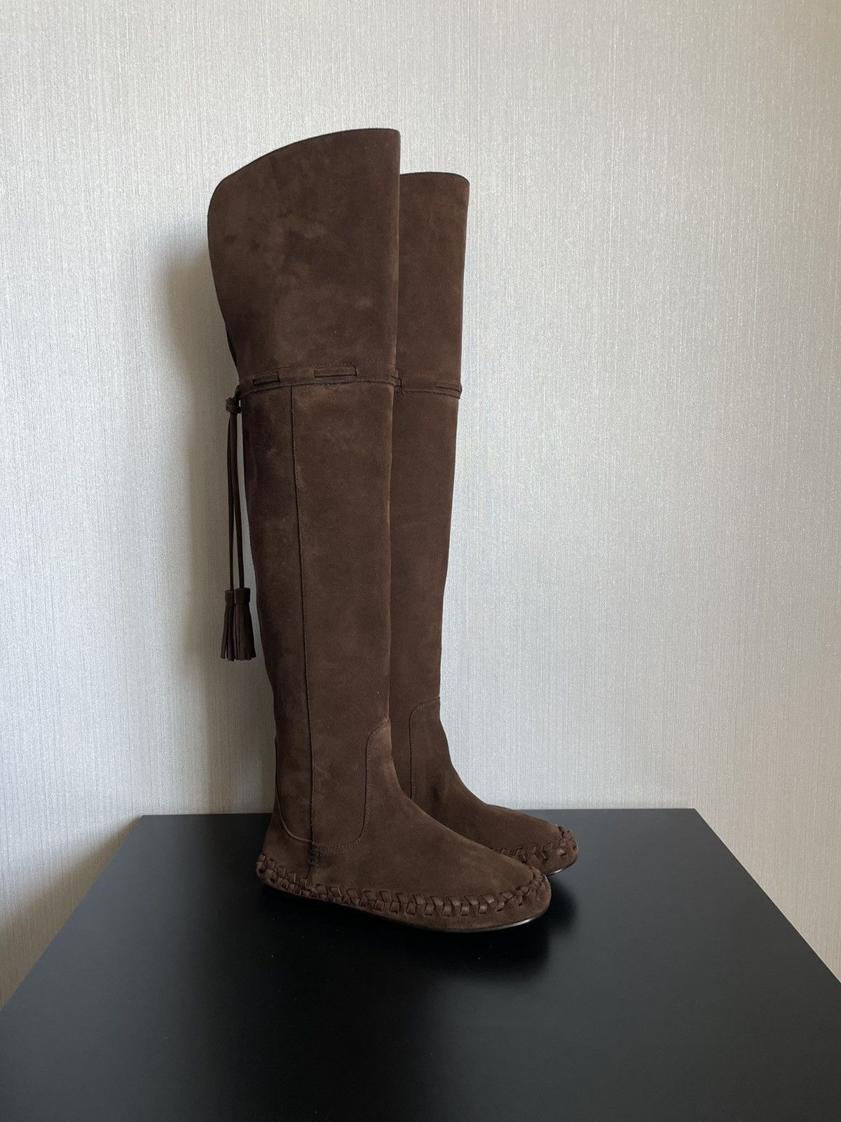 Celine Celine Marlou Suede/Leather over-the-knee Boots in Brown Size US 6 / IT 36 - 1 Thumbnail