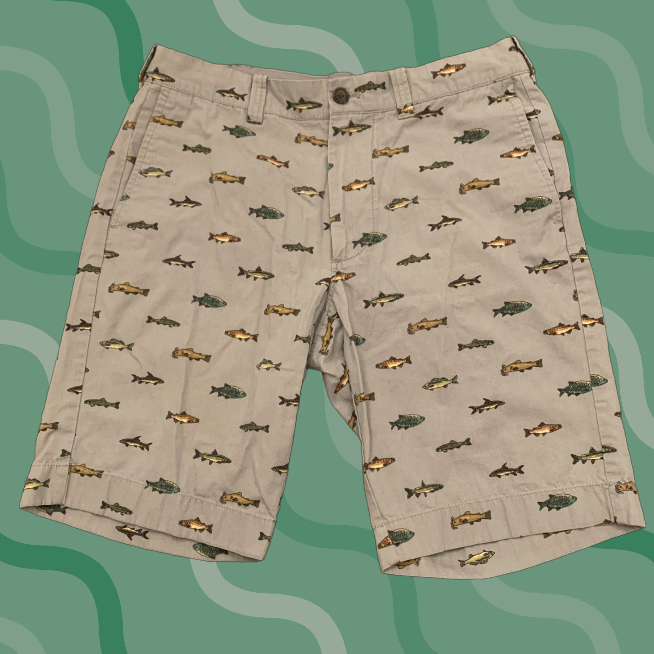 J.Crew J.CREW Chino Shorts Mens Size 32 Flat Front Green Fishing Outdoor Casual Size US 32 / EU 48 - 1 Thumbnail