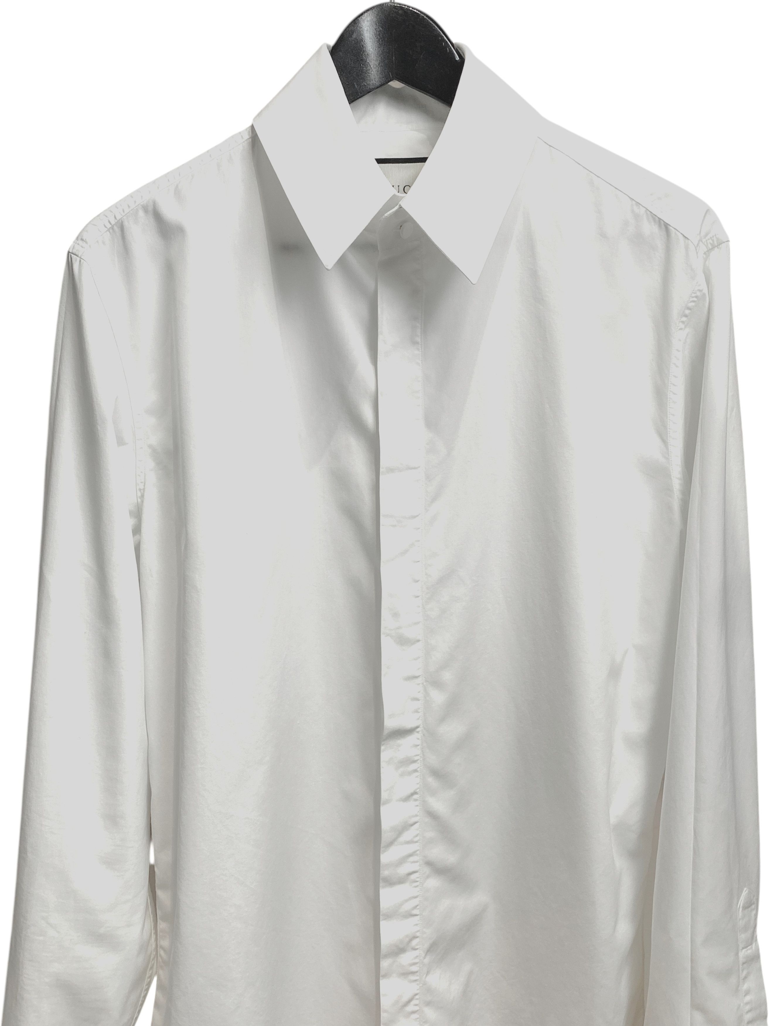 Gucci Gucci White Poplin Long Skinny Formal Classic Dress Shirt Size US L / EU 52-54 / 3 - 5 Thumbnail
