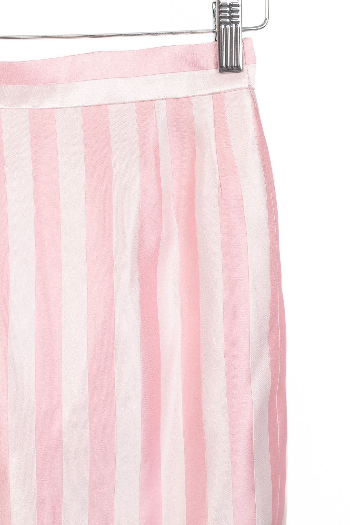 Escada Escada Couture Pink-Striped Silk-Satin Pencil Skirt Size 23" - 4 Thumbnail