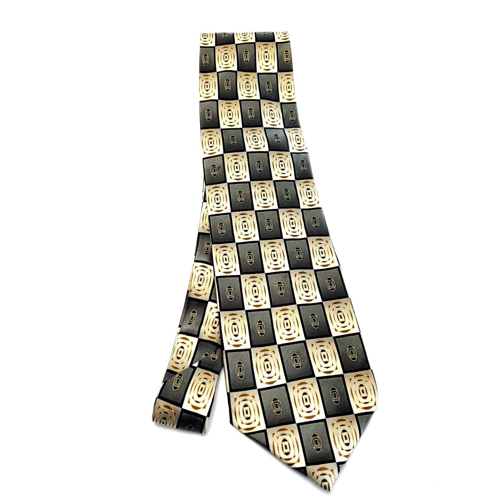 Croft & Barrow Croft & Barrow Green Beige Silk Tie Woven Wide Check Size ONE SIZE - 6 Thumbnail