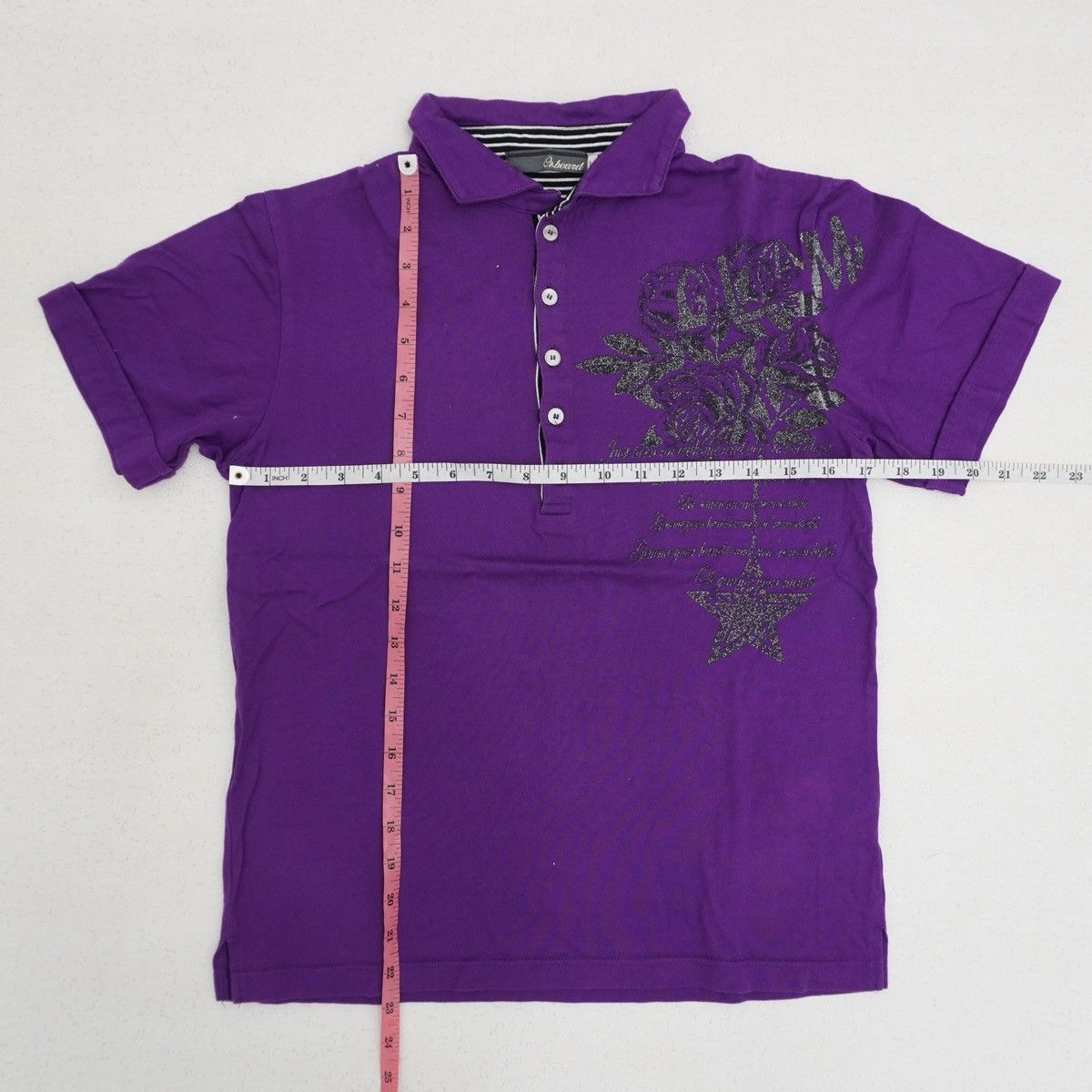 Hysteric Glamour Y2K Glam Poem Polo Tee Purple Rose Gothic ifsixwasnine style Size US M / EU 48-50 / 2 - 6 Thumbnail