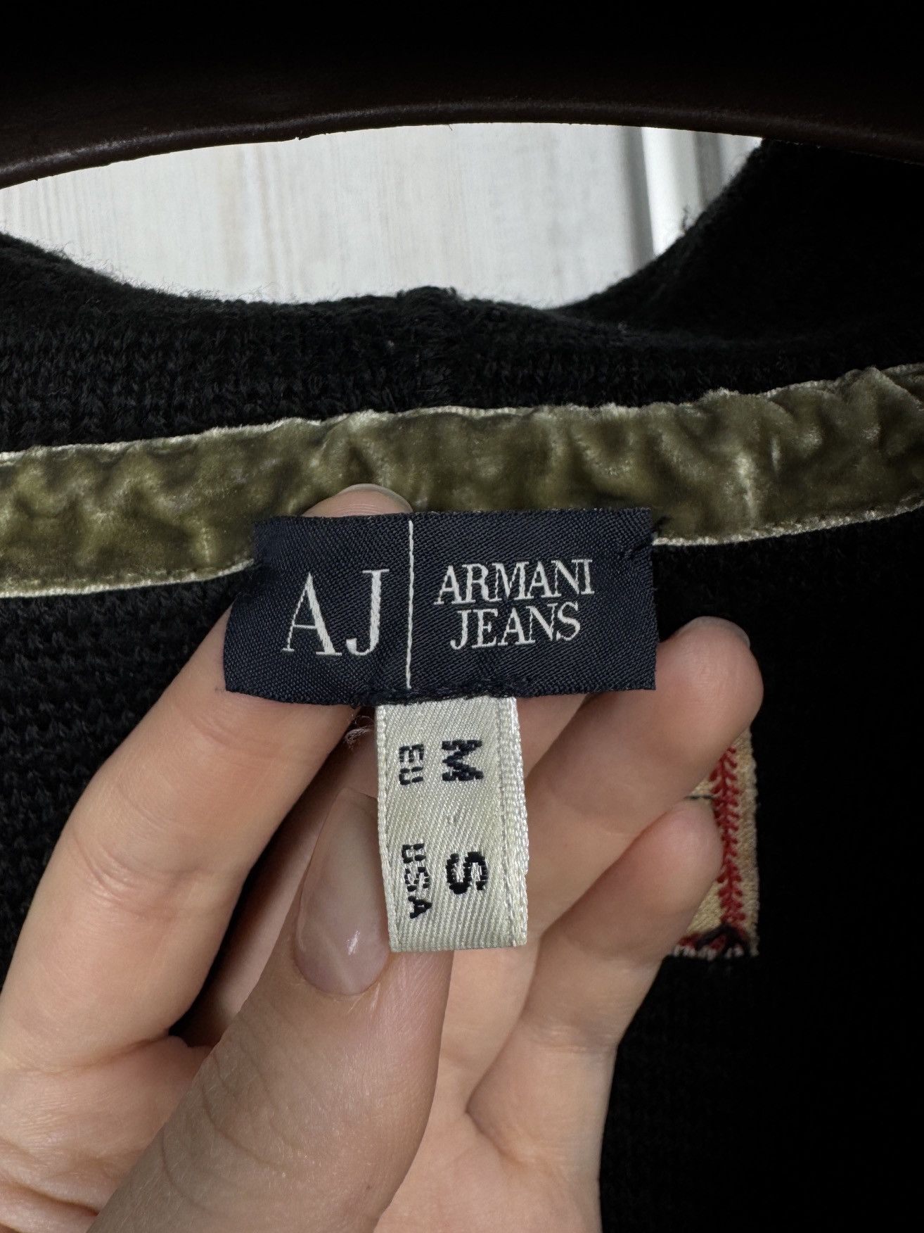 Armani Armani Jeans black ribbed wool blend hooded knitted sweater Size US S / EU 44-46 / 1 - 7 Thumbnail