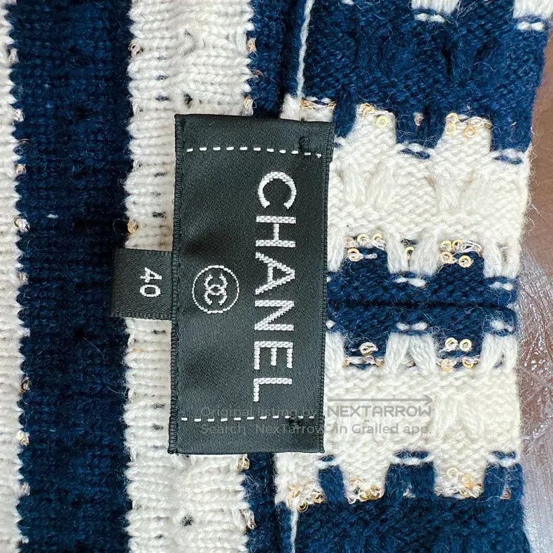 Chanel Chanel 21 spring and summer striped sequin cardigan coat Size S / US 4 / IT 40 - 6 Thumbnail