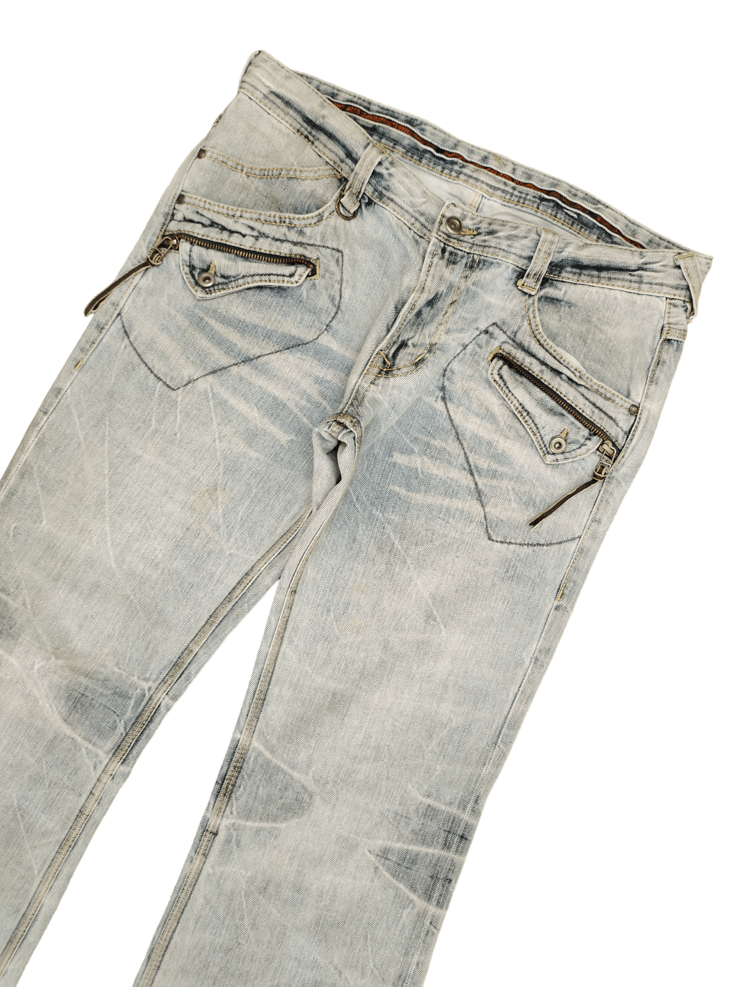 If Six Was Nine Flare Jeans Nicole Club Distress Faded Boot Cut Y2k Mudmax Size US 33 - 4 Thumbnail