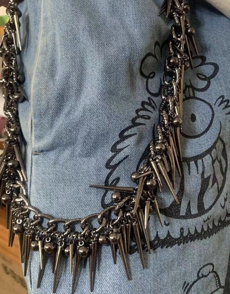 Japanese Brand Retro punk streetweary y2k spike pants pocket wallet chain Size ONE SIZE - 2 Thumbnail