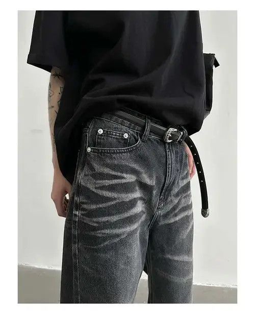 Jean washed faded flared grunge baggy yuppie jeans Size US 30 / EU 46 - 5 Thumbnail